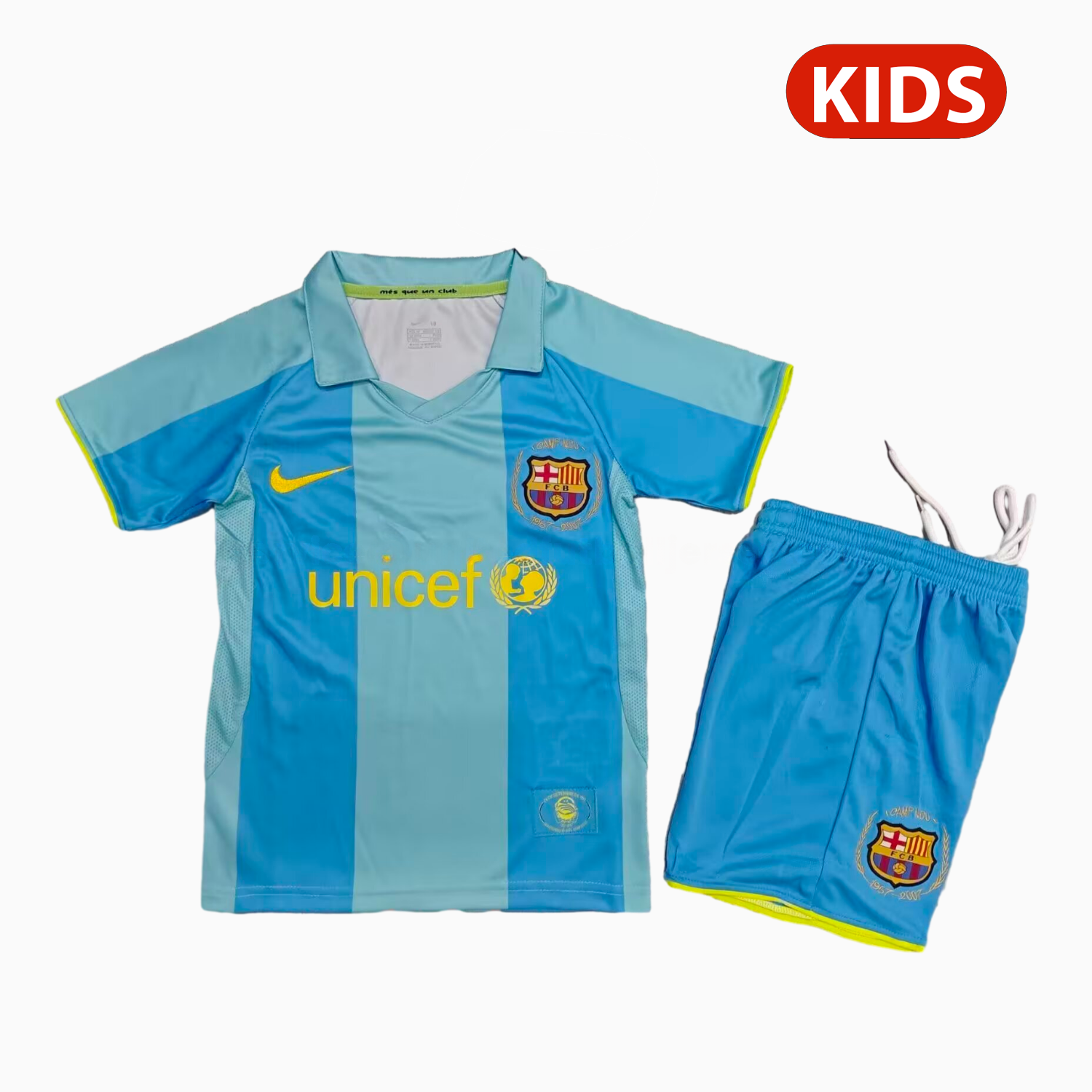 Retro Barcelona 2007-08 Away Kids Kit - ManixJersey