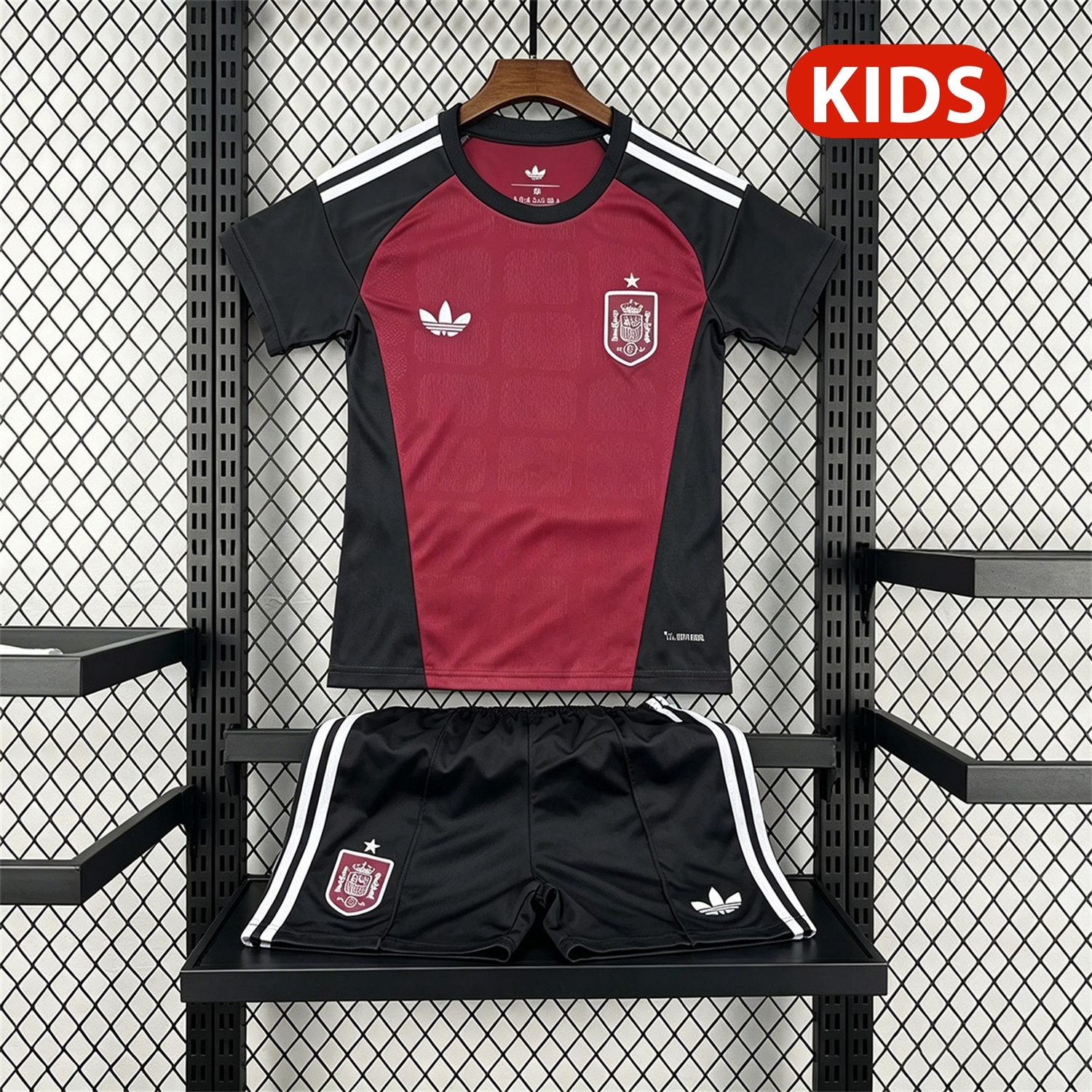 Spain 2026 Wine Red Goalkeeper Kids Kit - ManixJersey