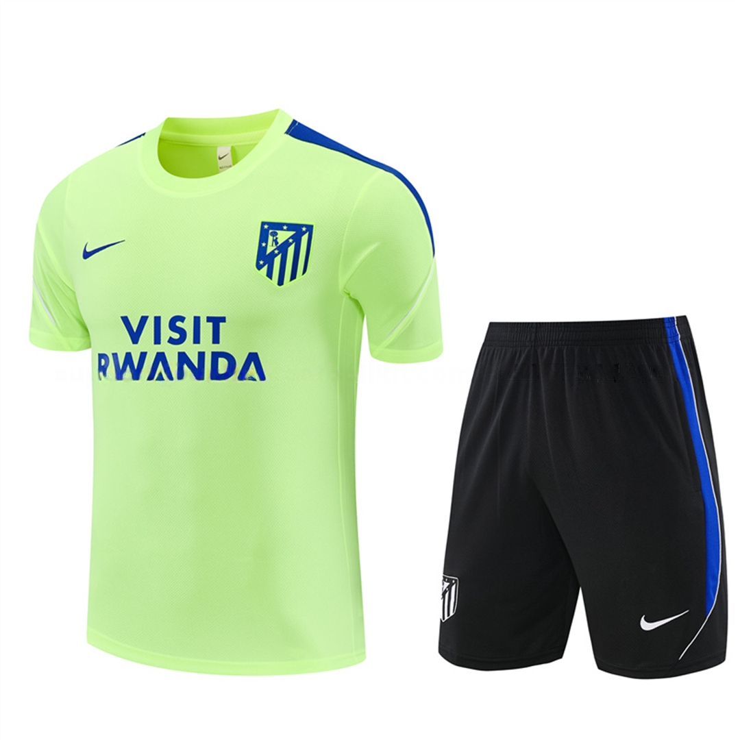 Atletico Madrid 26-27 Short-Sleeve Training Set - Green Top and Black Shorts - ManixJersey