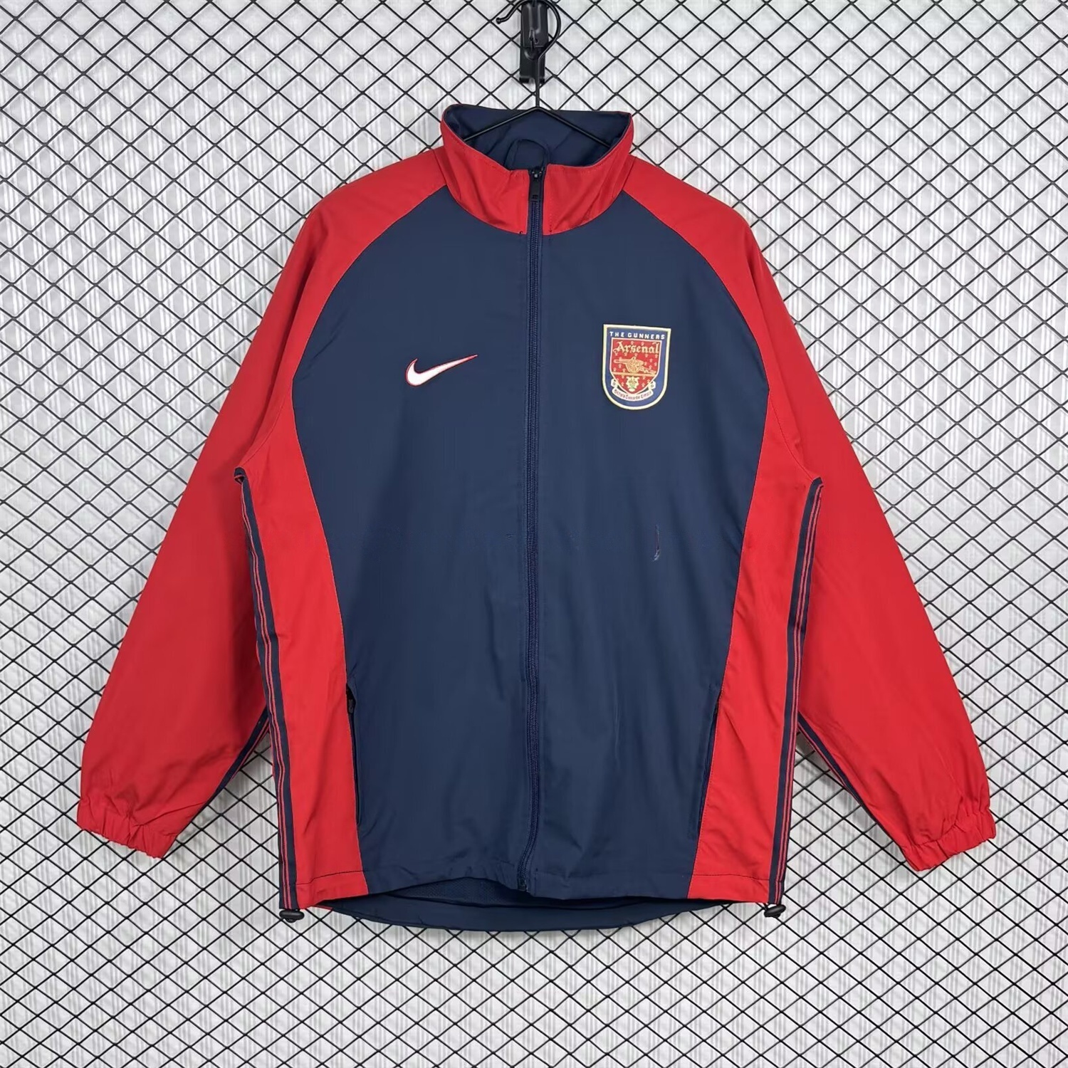 Retro Arsenal 1998-99 Home Windbreaker Jacket - Red And Dark Grey - ManixJersey