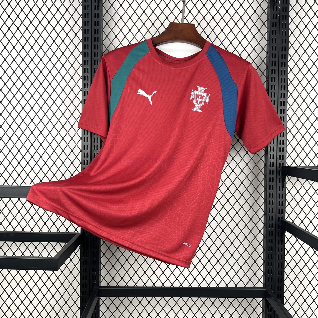 Portugal 2026 Pre-Match Maroon With Blue Green Jersey - Fans Version - ManixJersey