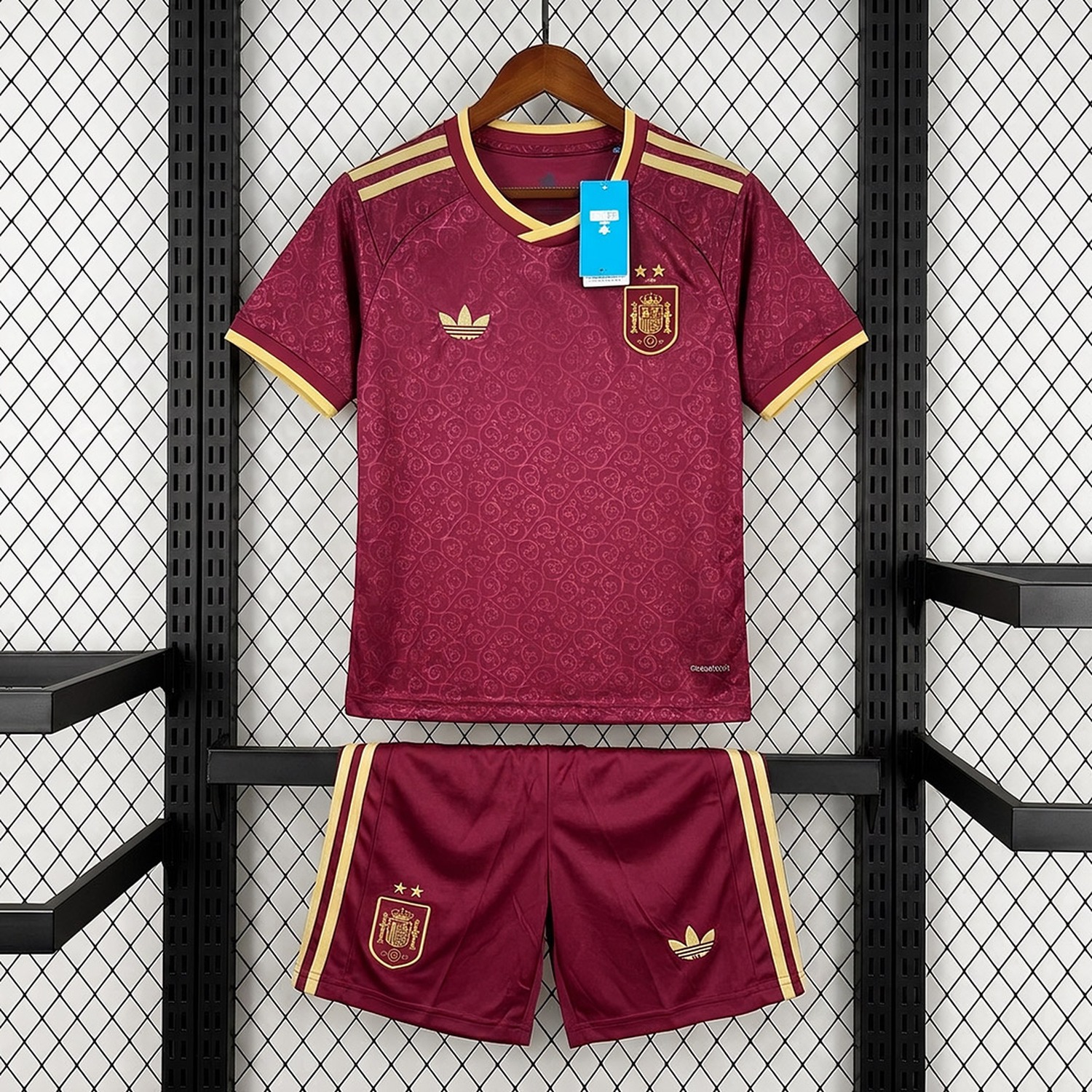 【Two-Crown Star】Spain 2026 World Cup Champions Maroon Kids Kit - ManixJersey
