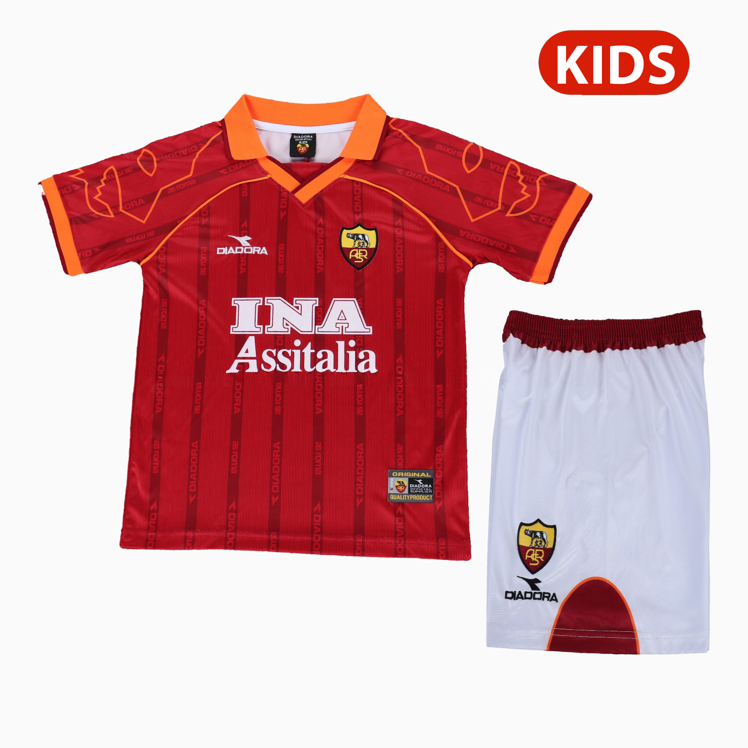 Retro Roma 1999-00 Home Kids Kit - ManixJersey