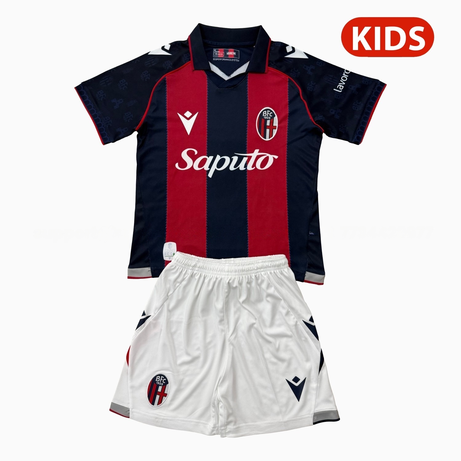 Bologna 26-27 Home Red Blue Kids Kit - ManixJersey