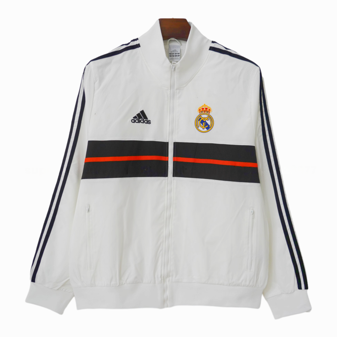 Retro Real Madrid 2013-14 Windbreaker Jacket - White And Black - ManixJersey