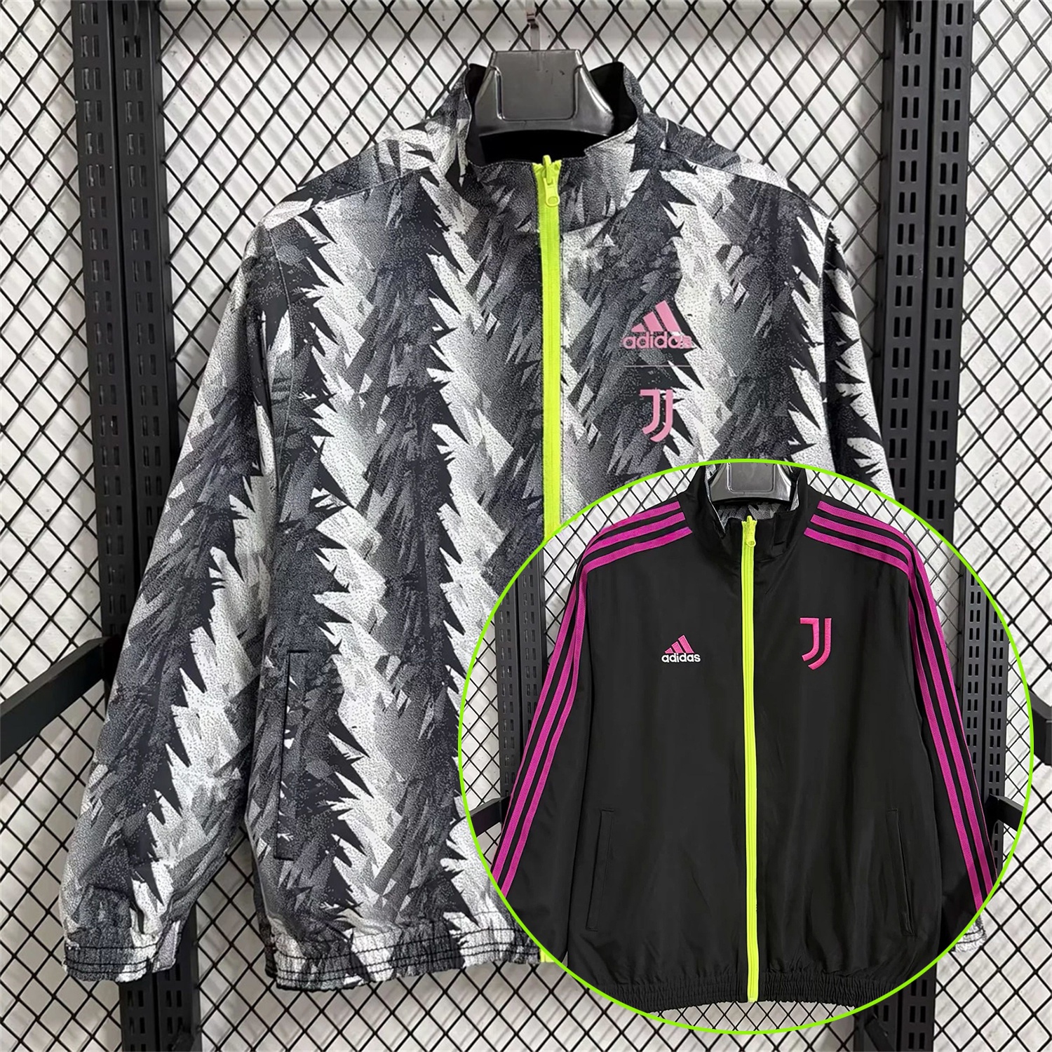 Juventus 25-26 Double Sided Reversible Windbreaker - Black & Grey - ManixJersey