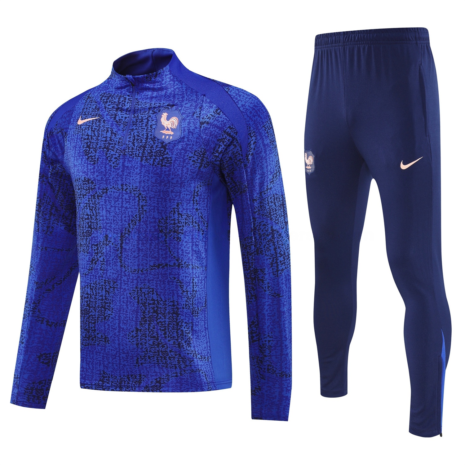 France 2026 Long Sleeves Training Set - Ocean Blue Top & Dark Blue Pants - ManixJersey