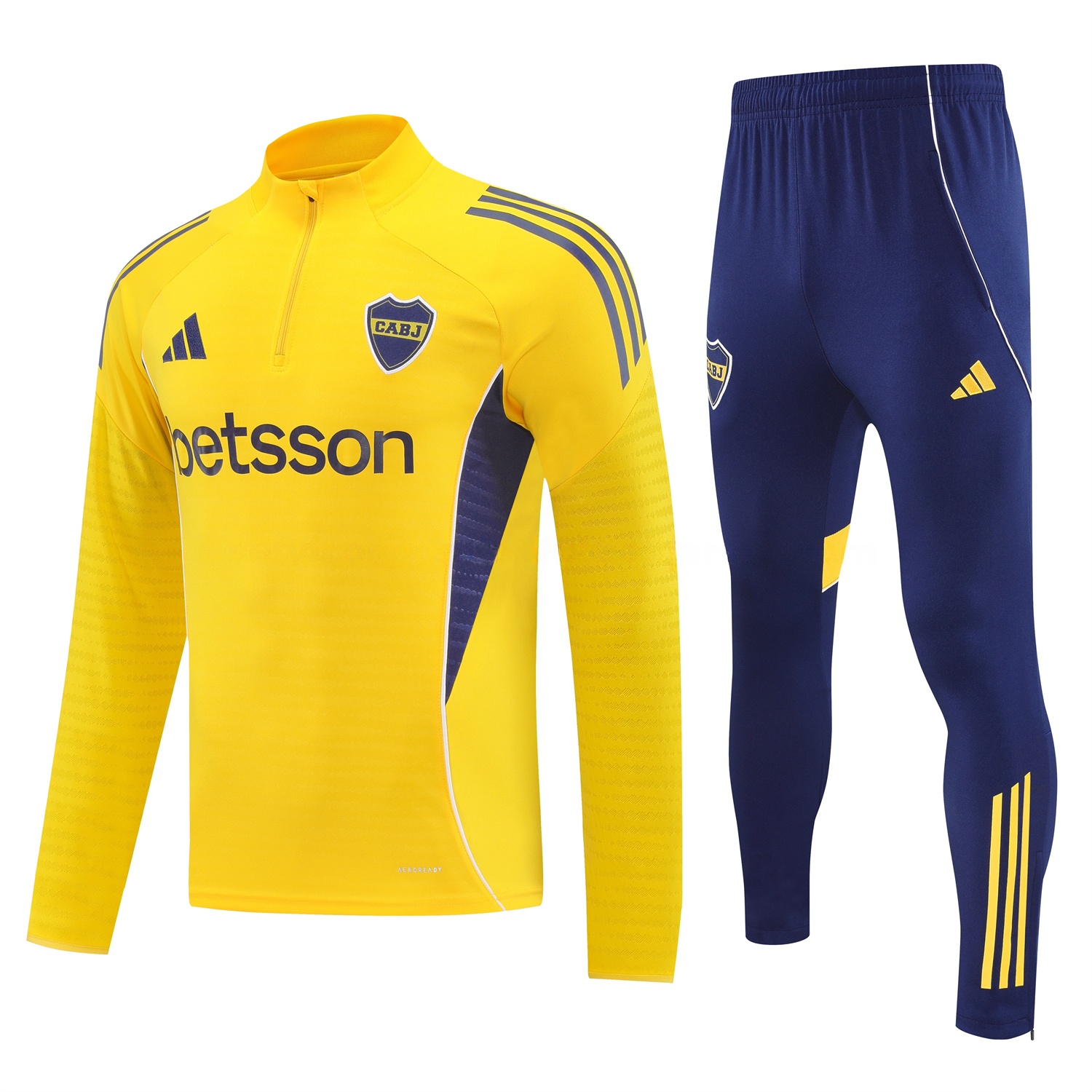 Boca Juniors 25-26 Long Sleeves Training Set - Yellow Top & Royal Blue Pants - ManixJersey