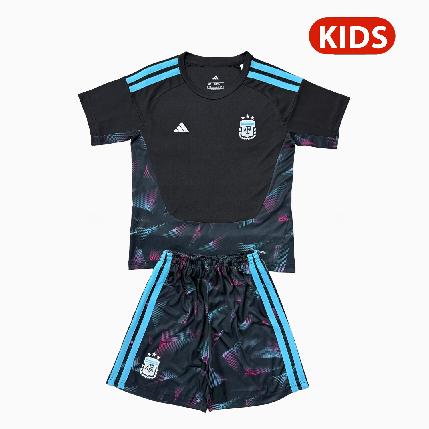 Argentina 2026 Goalkeeper Black Without Chest Patch Kids Kit - ManixJersey