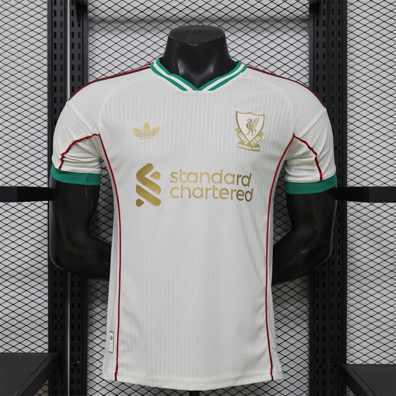 Liver.pool 25-26 Gold Lines Retro Casual Style White Jersey - Player Version - ManixJersey