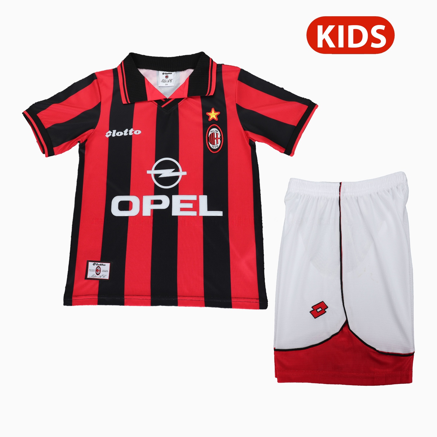 Retro AC Milan 1997-98 Home Kids Kit - ManixJersey