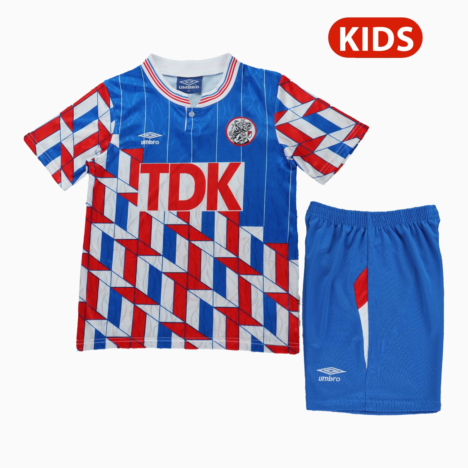 Retro Ajax 1989-90 Away Kids Kit - ManixJersey