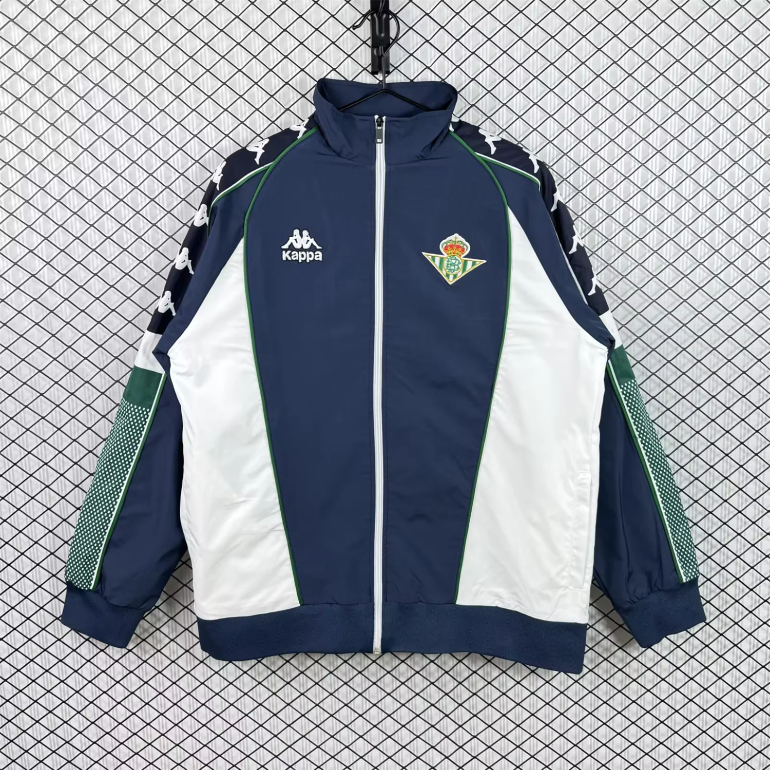 Retro Real Betis 1997-98 Deep Blue And White Windbreaker - ManixJersey