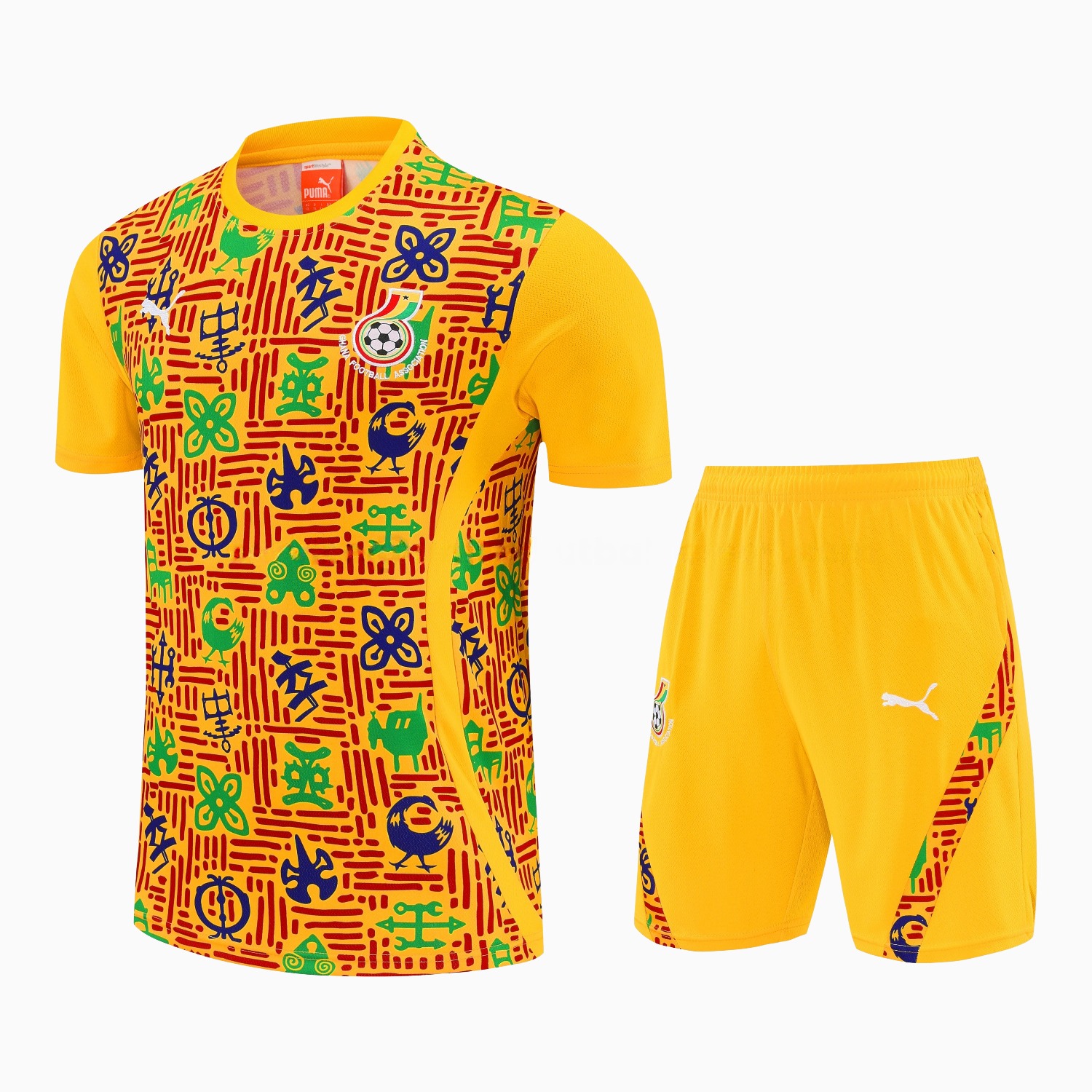 Ghana 2026 Short-Sleeve Training Set - Yellow Top and Shorts - ManixJersey