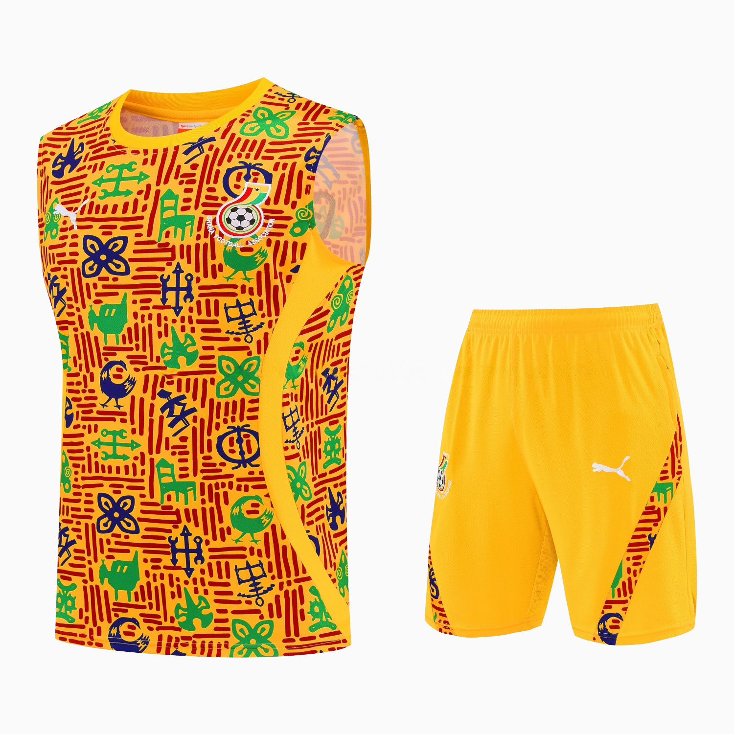 Ghana 2026 Vest Training Set - Yellow Vest and Shorts - ManixJersey