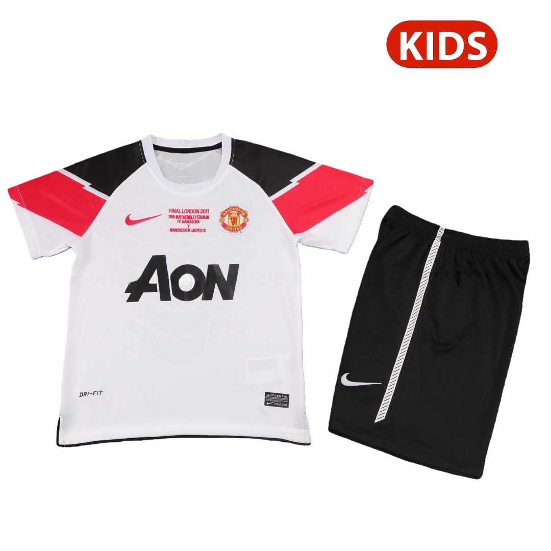 Retro Manchester United 2010-11 Away Kids Kit - Champions League Version - ManixJersey