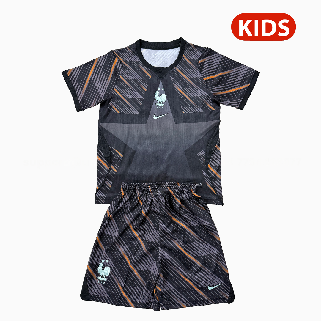 France 2026 Goalkeeper Black Kids Kit - ManixJersey