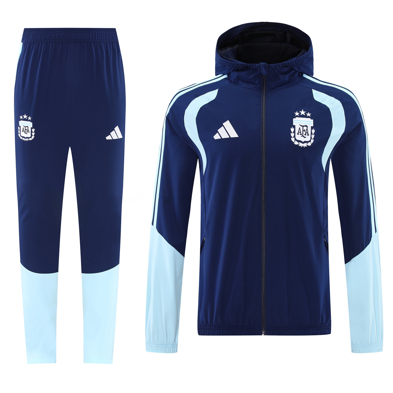 Argentina 2026 Hooded Windbreaker Training Set - Dark Blue Top & Pants - ManixJersey