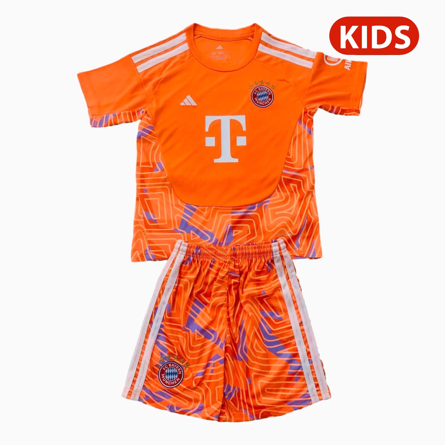 Bayern Munich 26-27 Orange Goalkeeper Kids Kit - ManixJersey