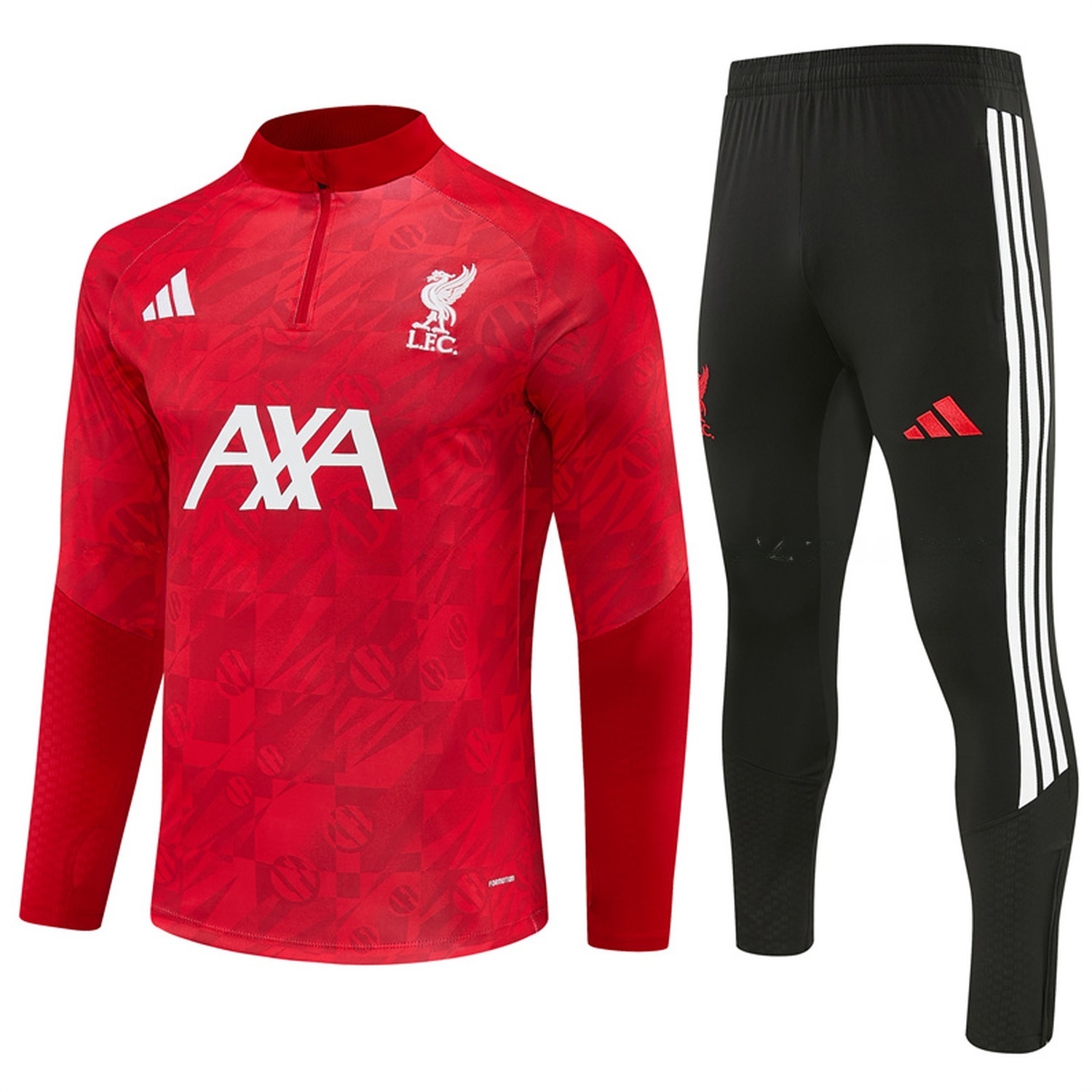 Liver.pool 26-27 Graphic Print Long Sleeve Training Set - Red Top & Black Pants - ManixJersey