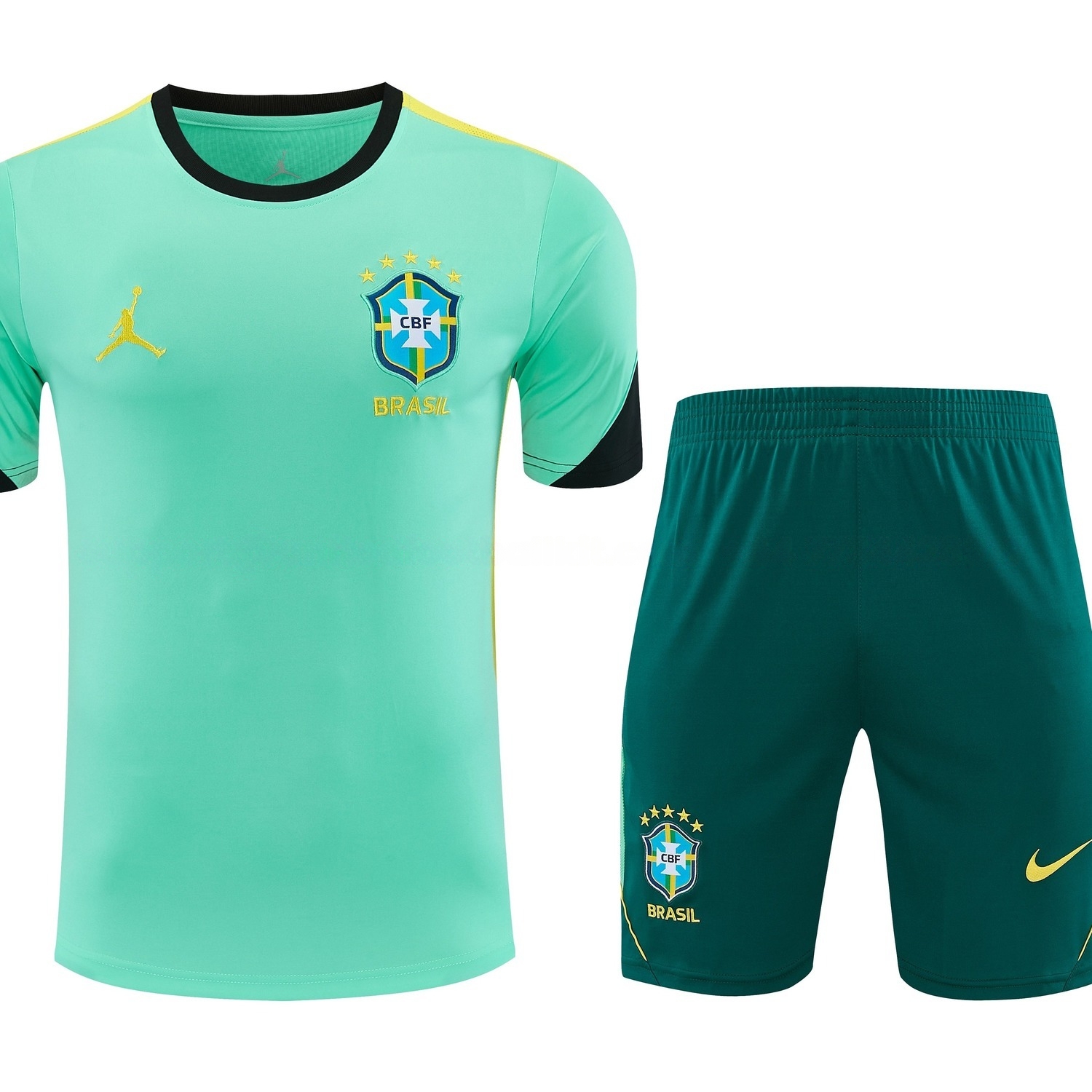 Brazil 2026 Short-Sleeve Training Set - Green Top & Dark Green Shorts - ManixJersey