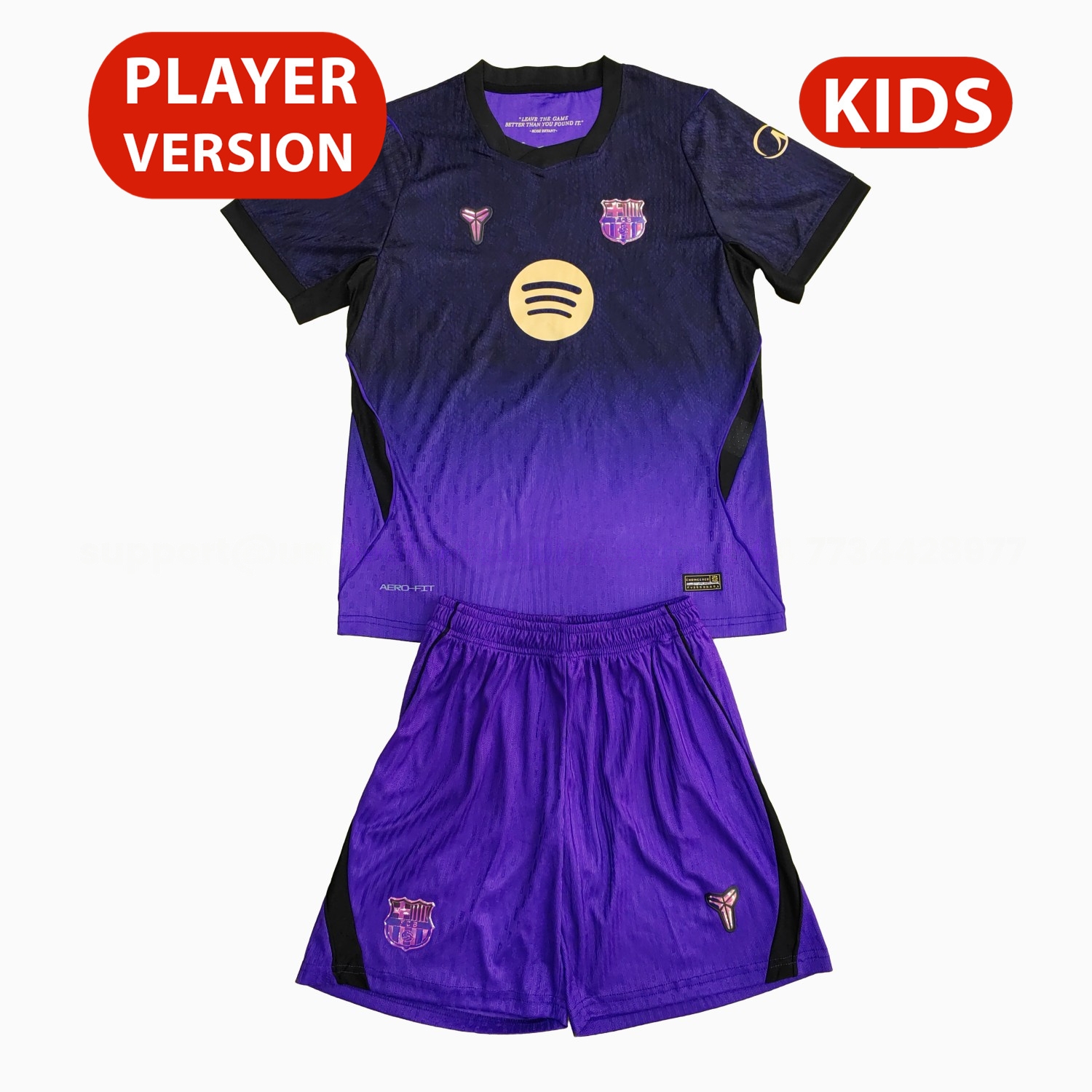 Barcelona 26-27 Purple Special Kids Kit - Player Version - ManixJersey