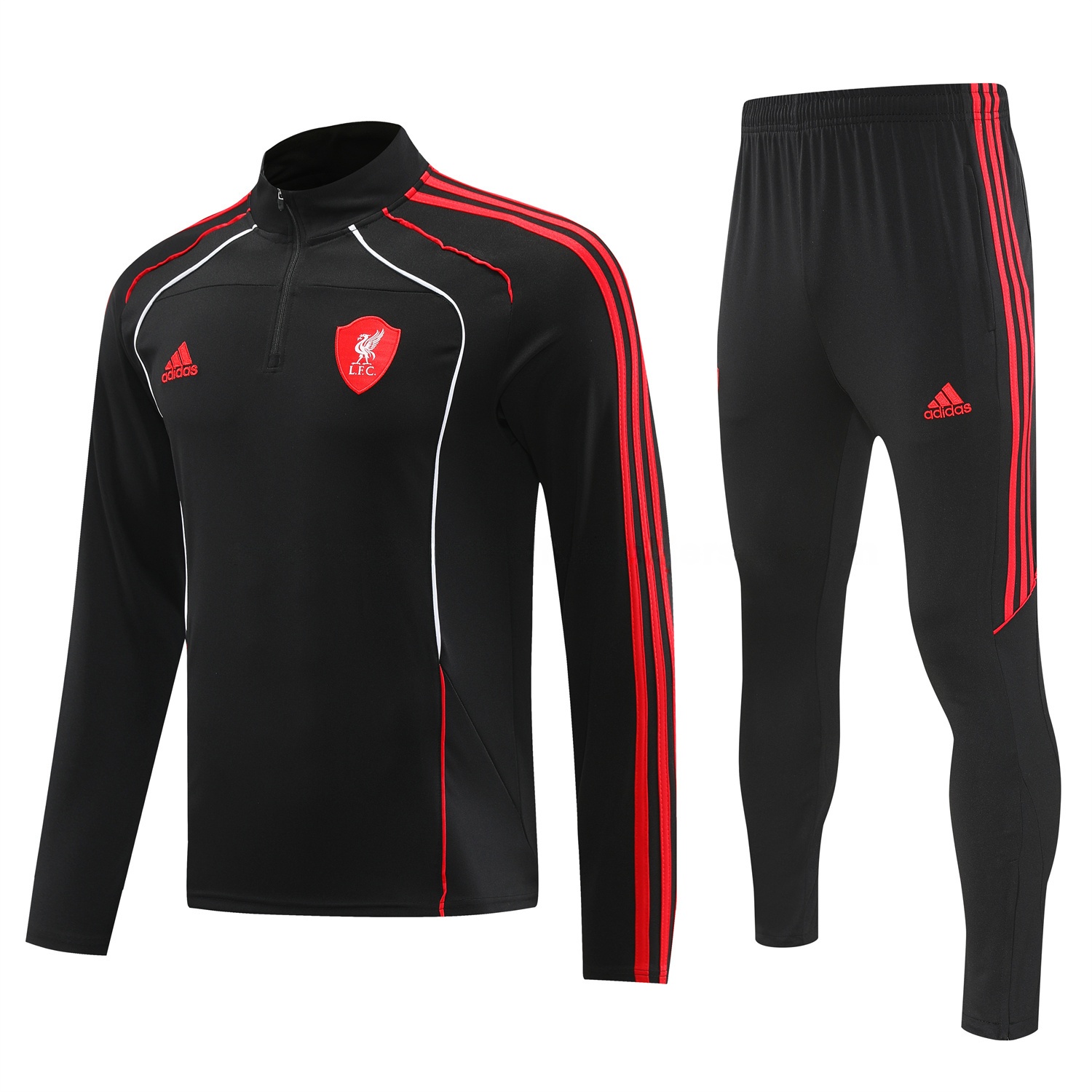 Liver.pool 25-26 Long Sleeve Training Set - Black Top & Pants - ManixJersey