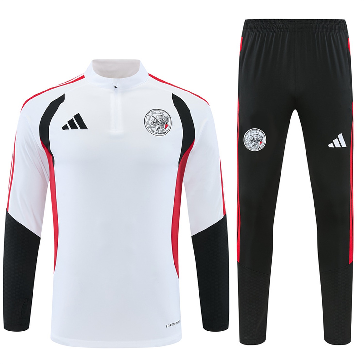 Ajax 26-27 Kids Long Sleeve Training Set - White Top & Black Pants - ManixJersey
