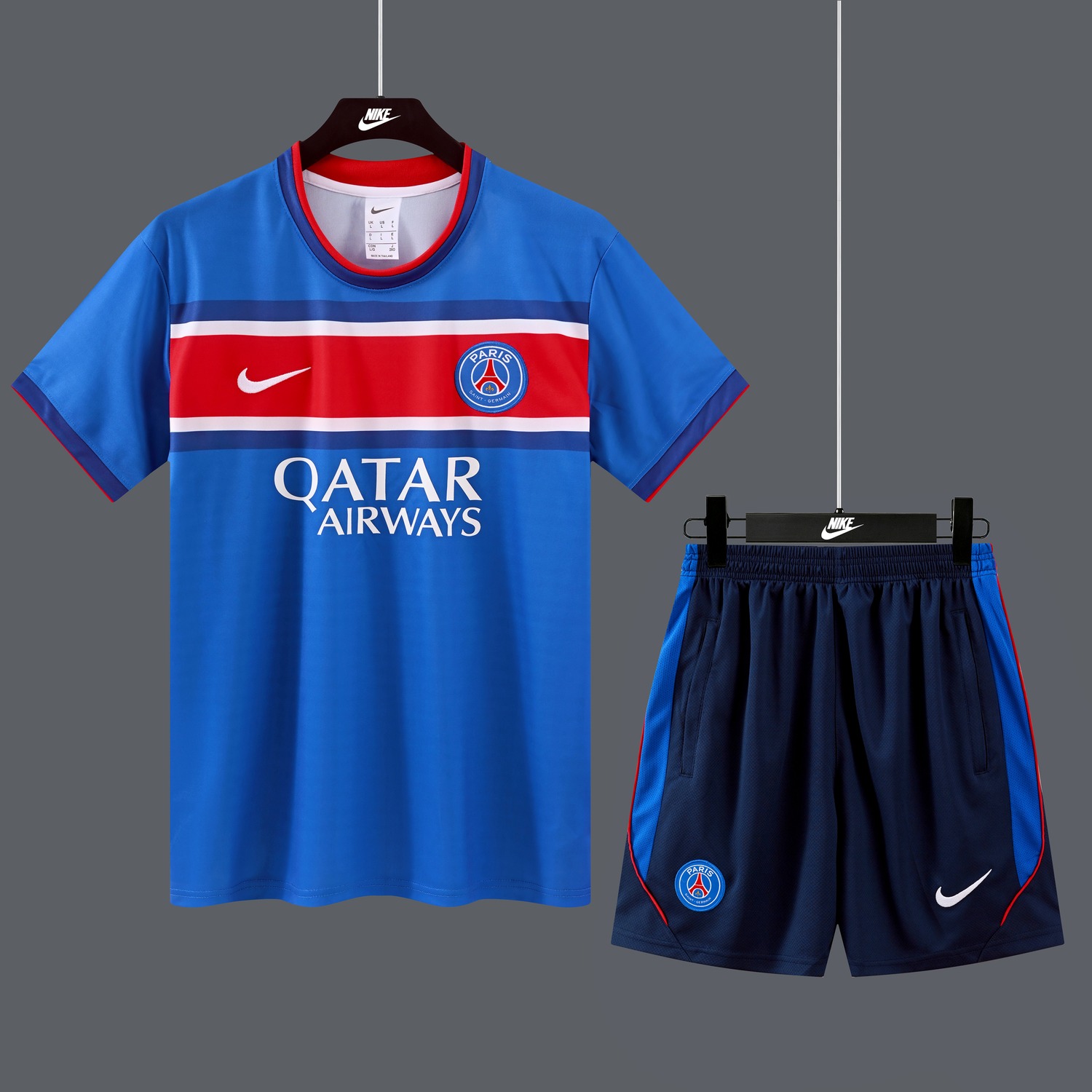 Paris Saint-Germain PSG 26-27 Short-Sleeve Training Set - Royal Blue Top & Deep Blue Shorts - ManixJersey