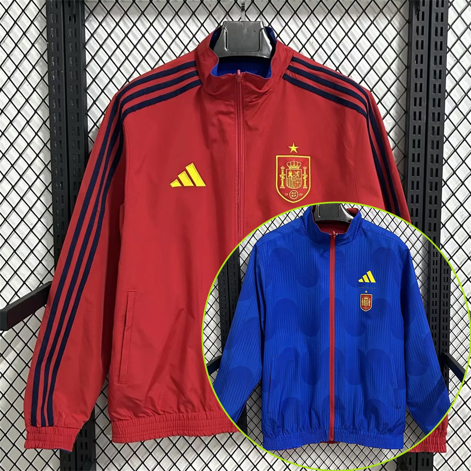 Spain 2026 Pre-Match Double Sided Reversible Windbreaker - Red - ManixJersey