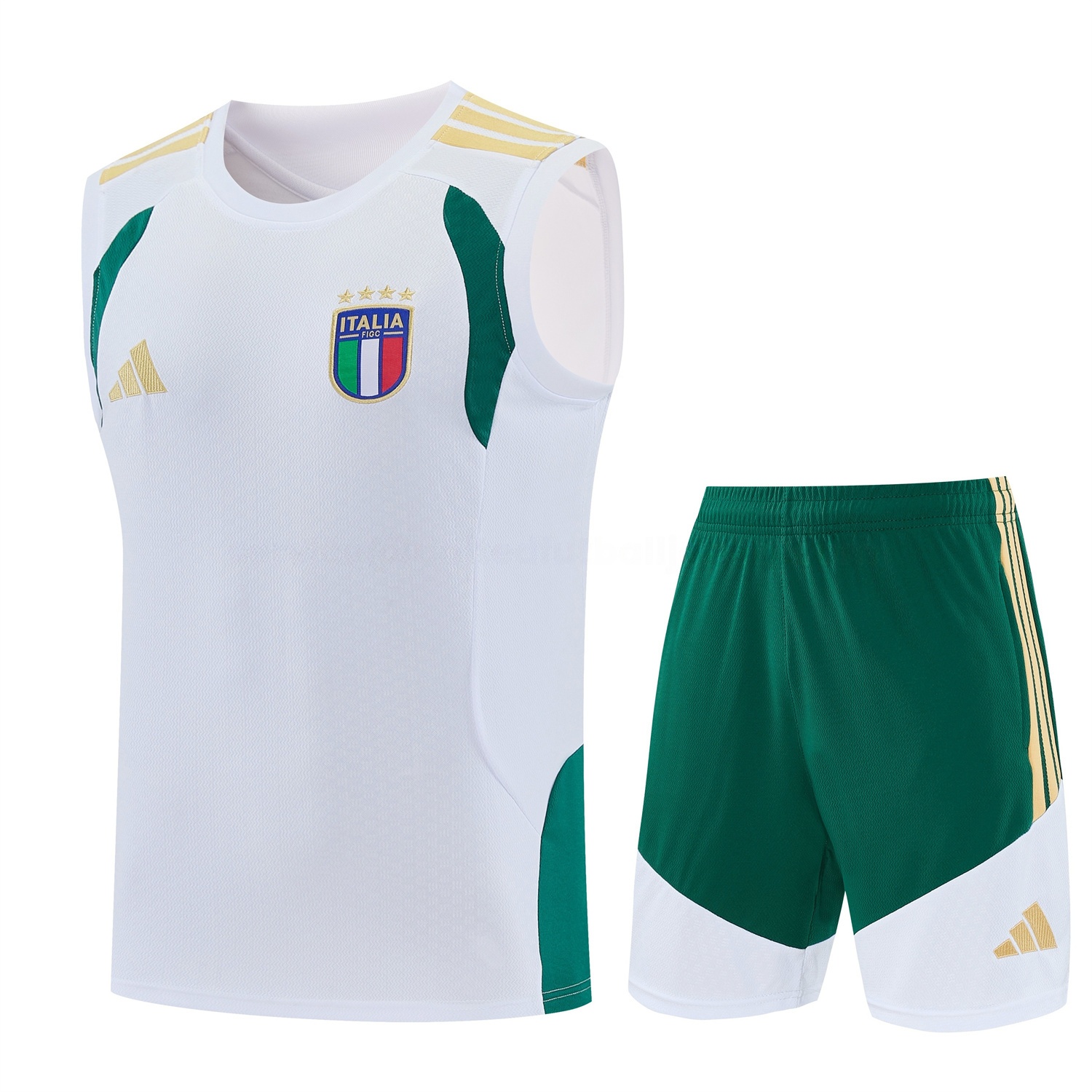 Italy 2026 Vest Training Set - White Vest and Green Shorts - ManixJersey
