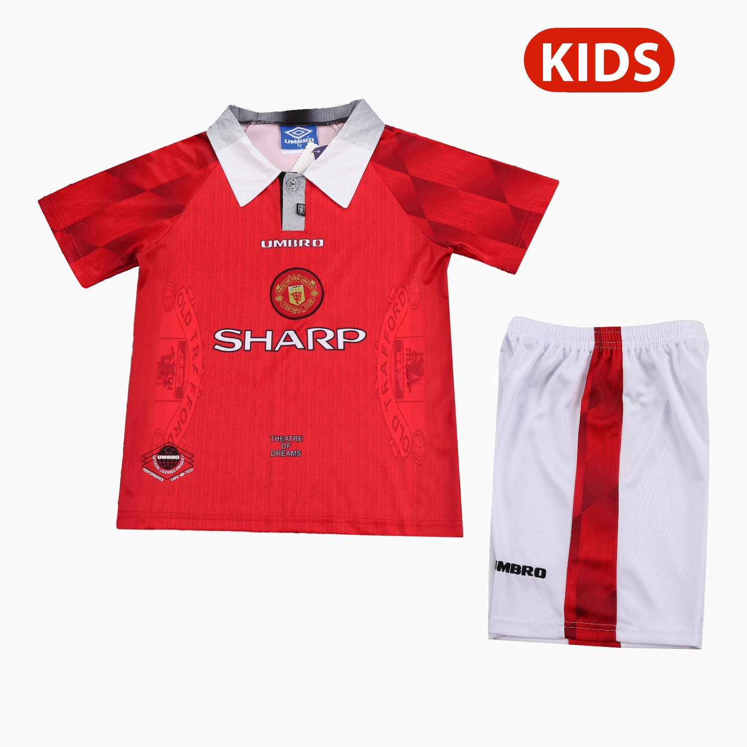 Retro Manchester United 1996-97 Home Kids Kit - ManixJersey