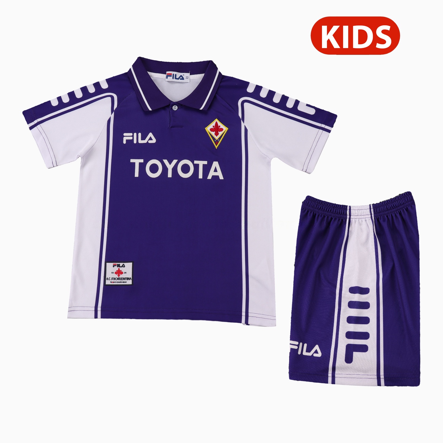 Retro Fiorentina 1999-00 Home Kids Kit - ManixJersey