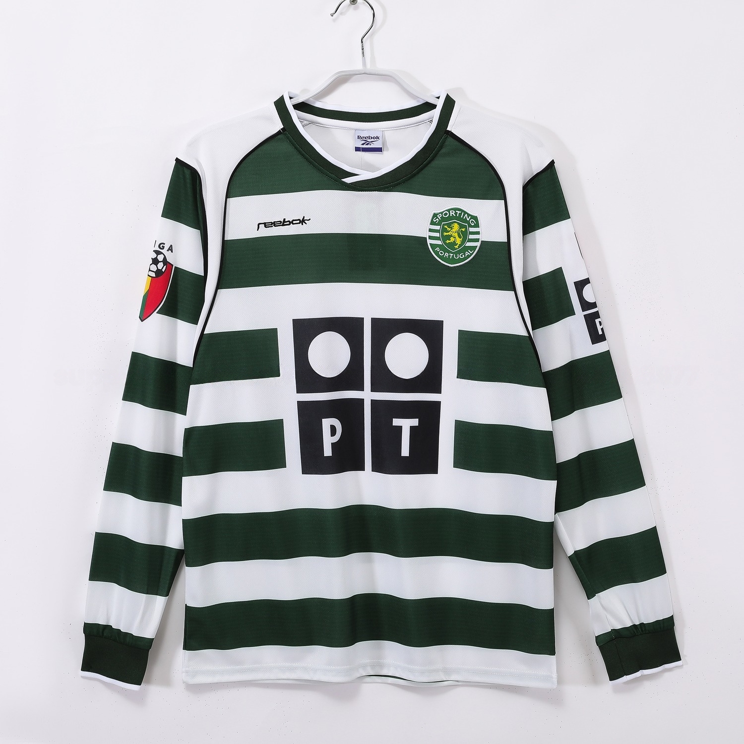 Retro Sporting CP 2001-03 Home Long Sleeves Jersey - ManixJersey