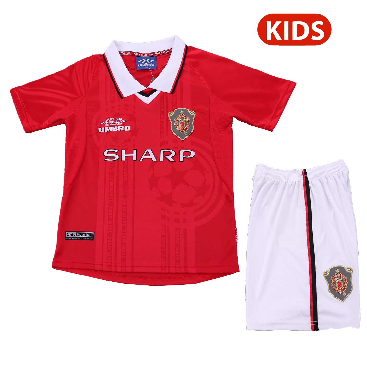 Retro Manchester United 1999-00 Home Kids Kit - ManixJersey