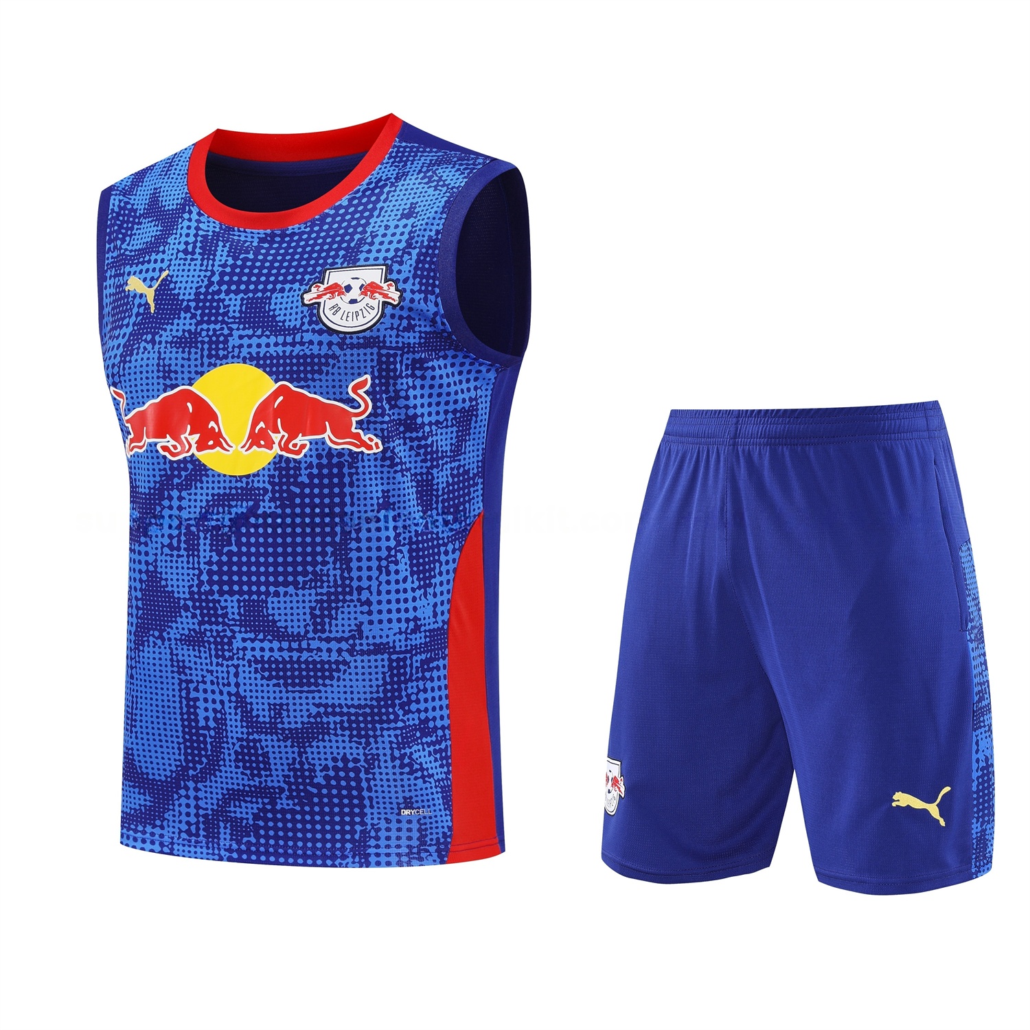 RB Leipzig 25-26 Vest Training Set - Blue With Red Top & Dark Blue Pants - ManixJersey