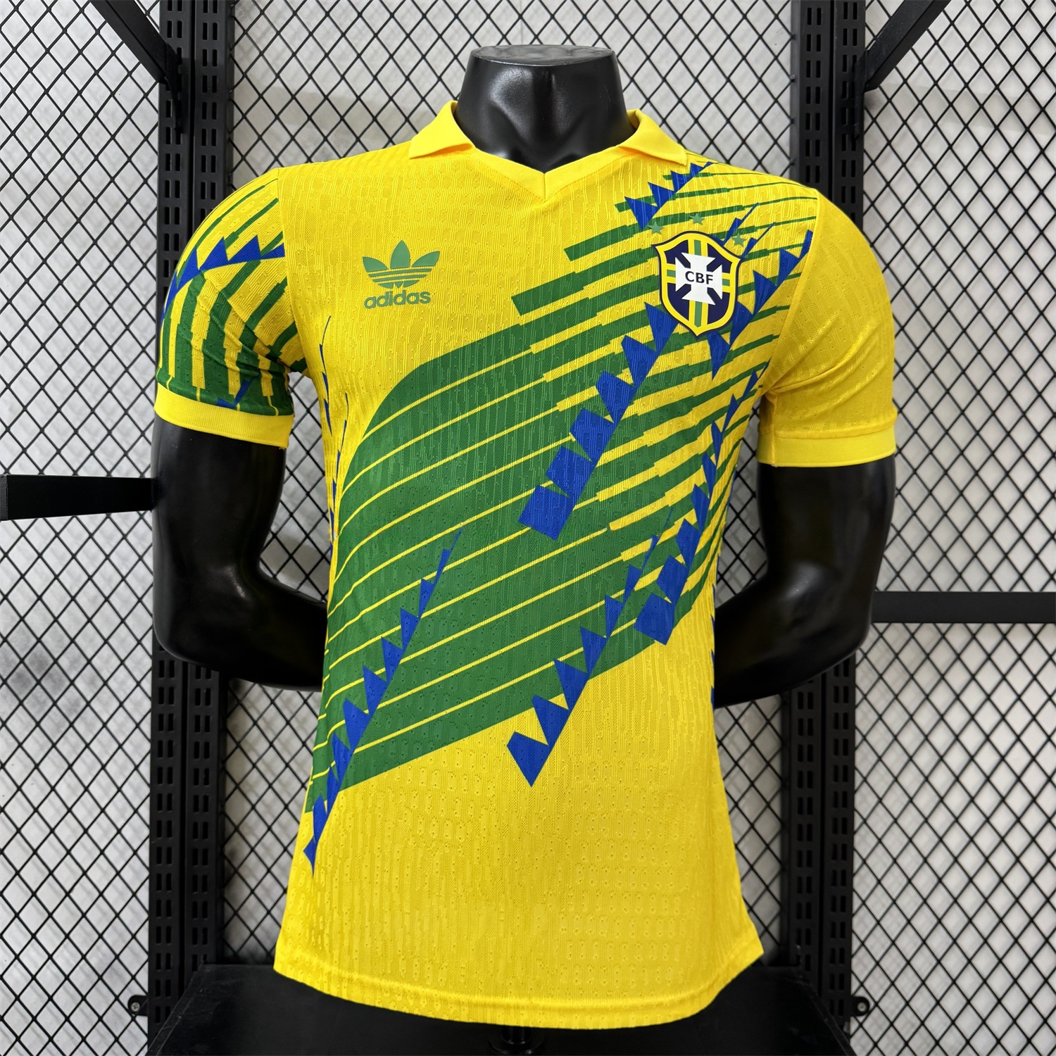 Brazil 2026 Blue-Green Stripes Yellow Special Jersey - Player Version - ManixJersey