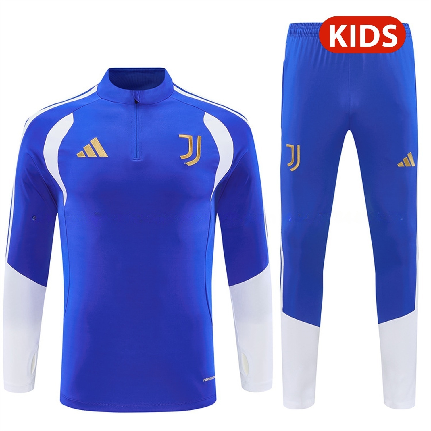 Juventus 26-27 Kids Long Sleeve Training Set - Royal Blue Top & Royal Blue Pants - ManixJersey