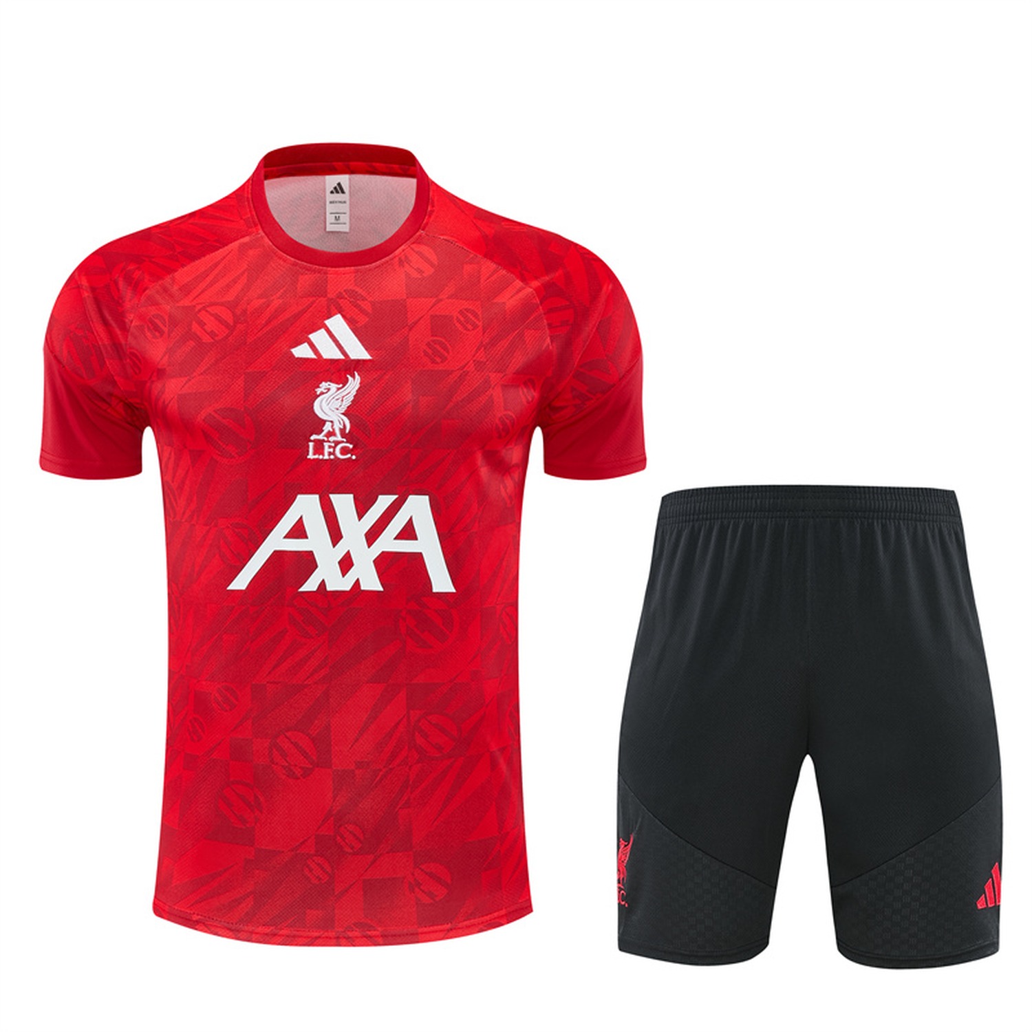 Liver.pool 26-27 Camouflage Kids Short-Sleeve Training Set - Red Top & Black Shorts - ManixJersey