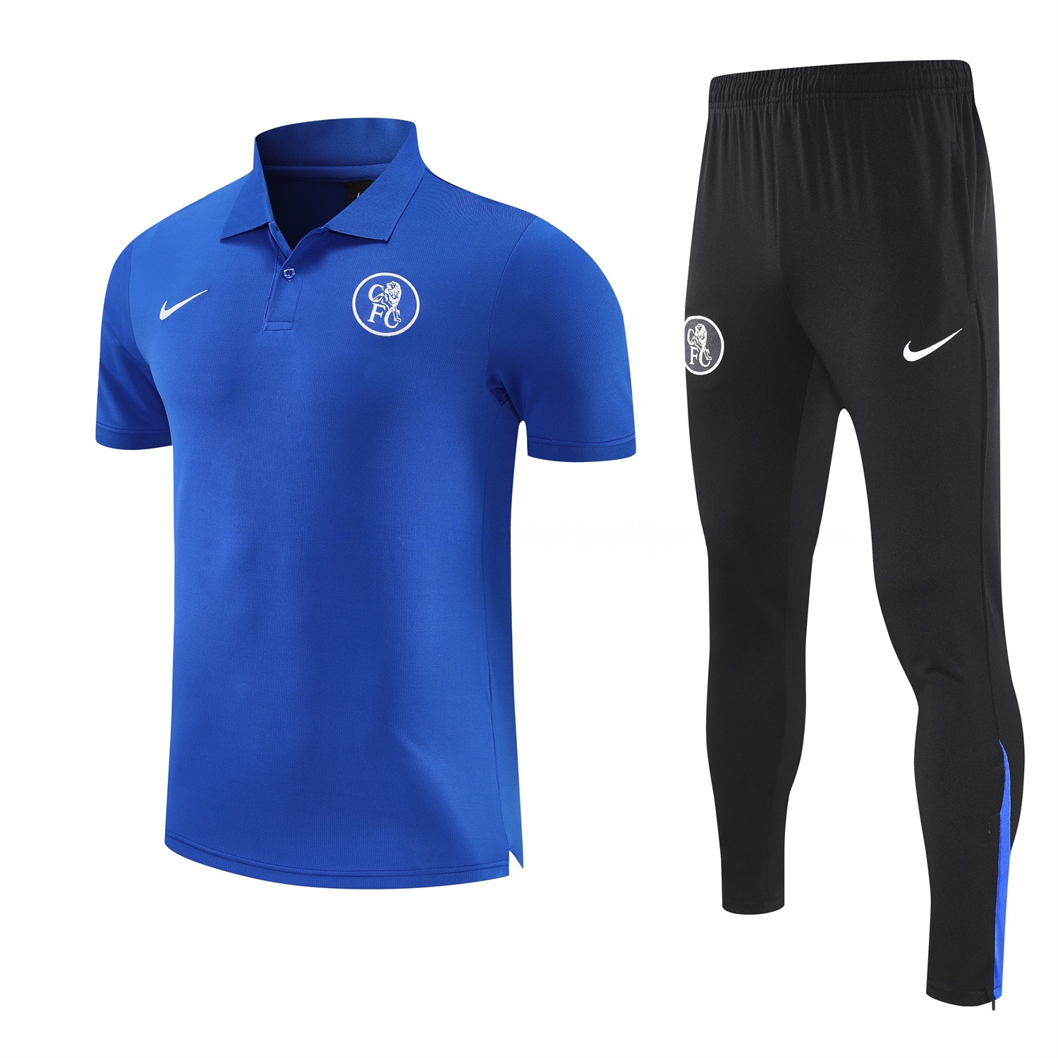 C.H.E.L.S.E.A 25-26 POLO Short-Sleeve Training Set - Blue Top and Black Pants - ManixJersey