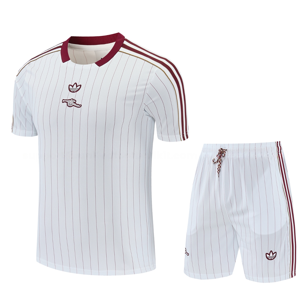 Arsenal 25-26 Retro Style Short-Sleeve Training Set - Colors Top & White With Thin Mar Pants - ManixJersey