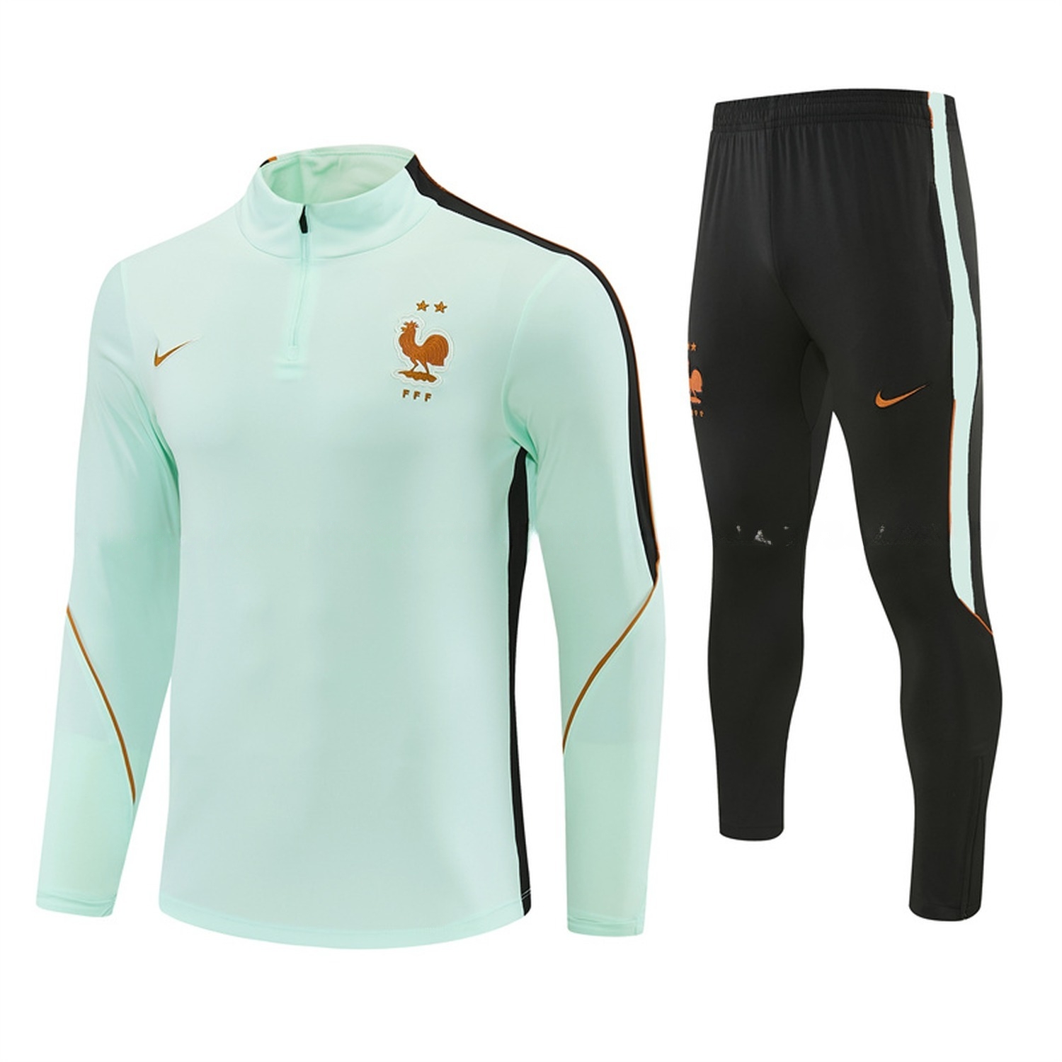 France 2026 Long Sleeve Training Set - Light Green Top & Black Pants - ManixJersey