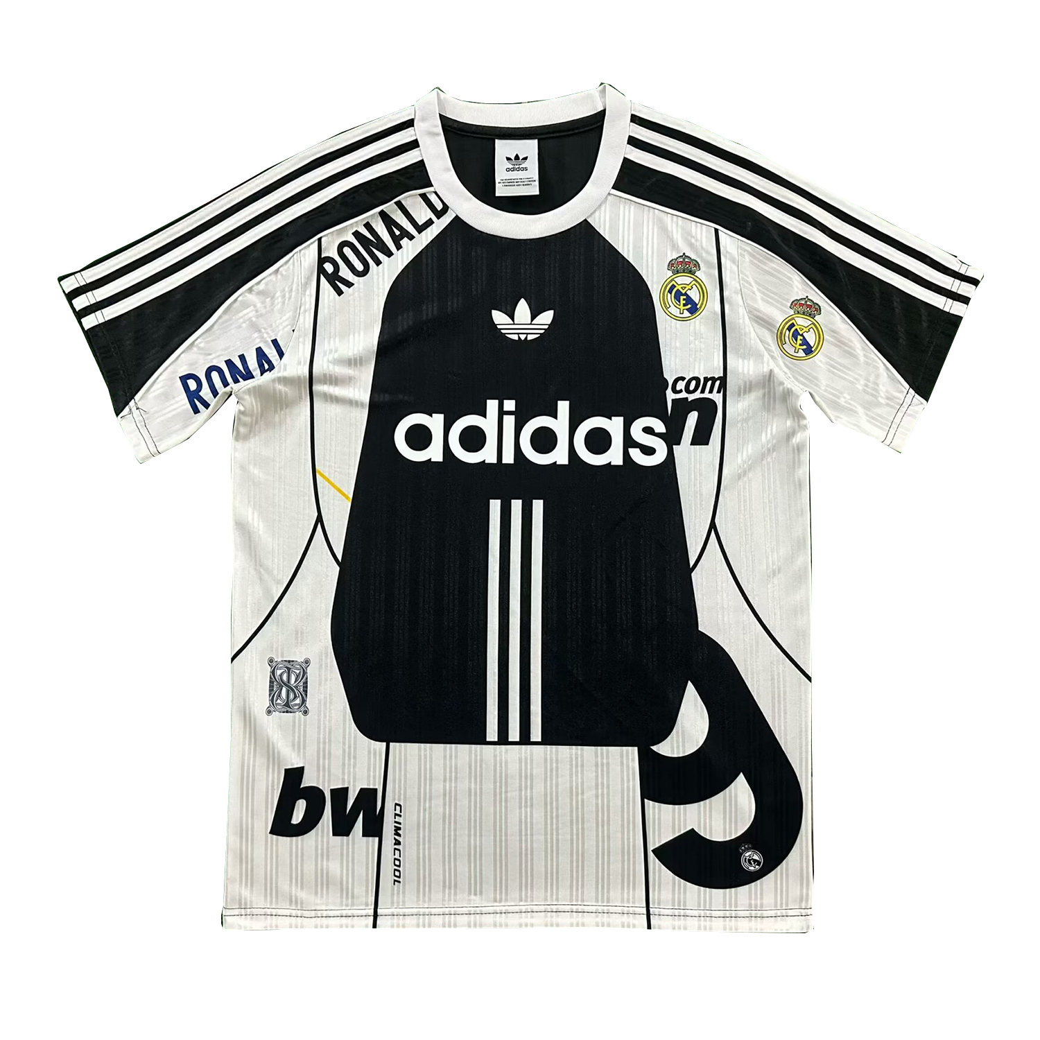 Real Madrid 26-27 Adidas Originals Retro Style White Black Jersey - Fans Version - ManixJersey