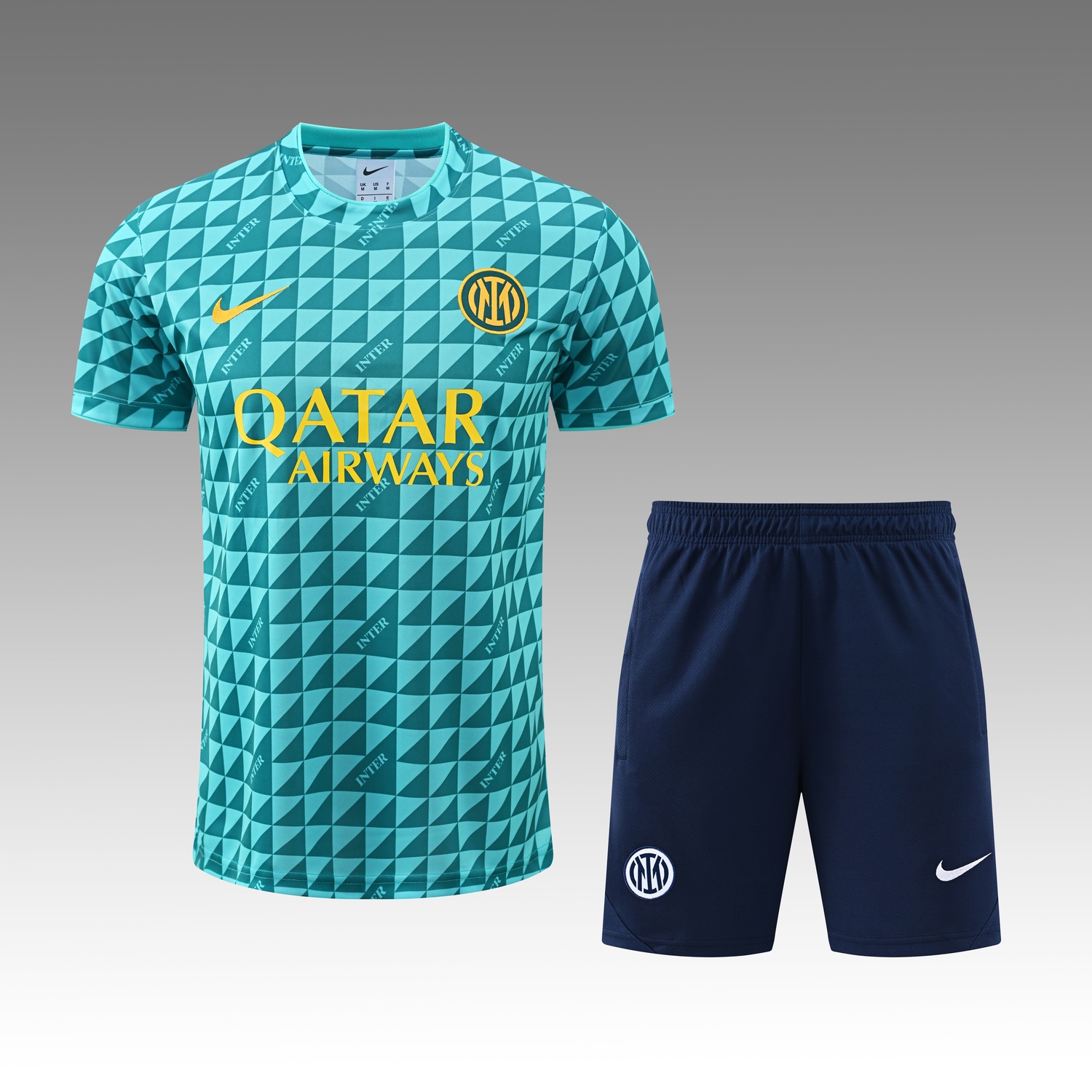 Inter Milan 26-27 Short-Sleeve Training Set - Lake Blue Top & Deep Blue Shorts - ManixJersey
