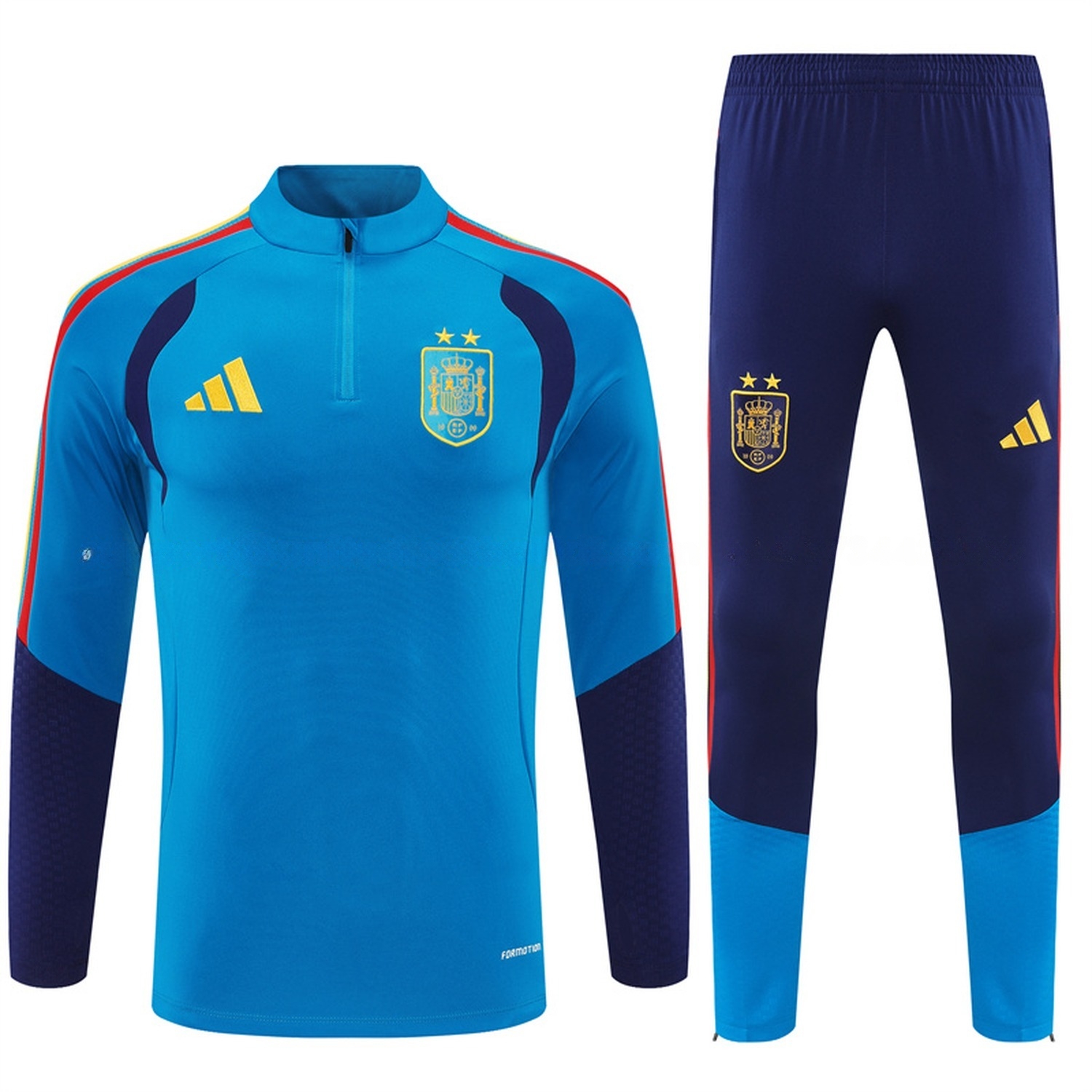 Spain 2026 Long Sleeve Training Set - Lake Blue Top & Deep Blue Pants - ManixJersey