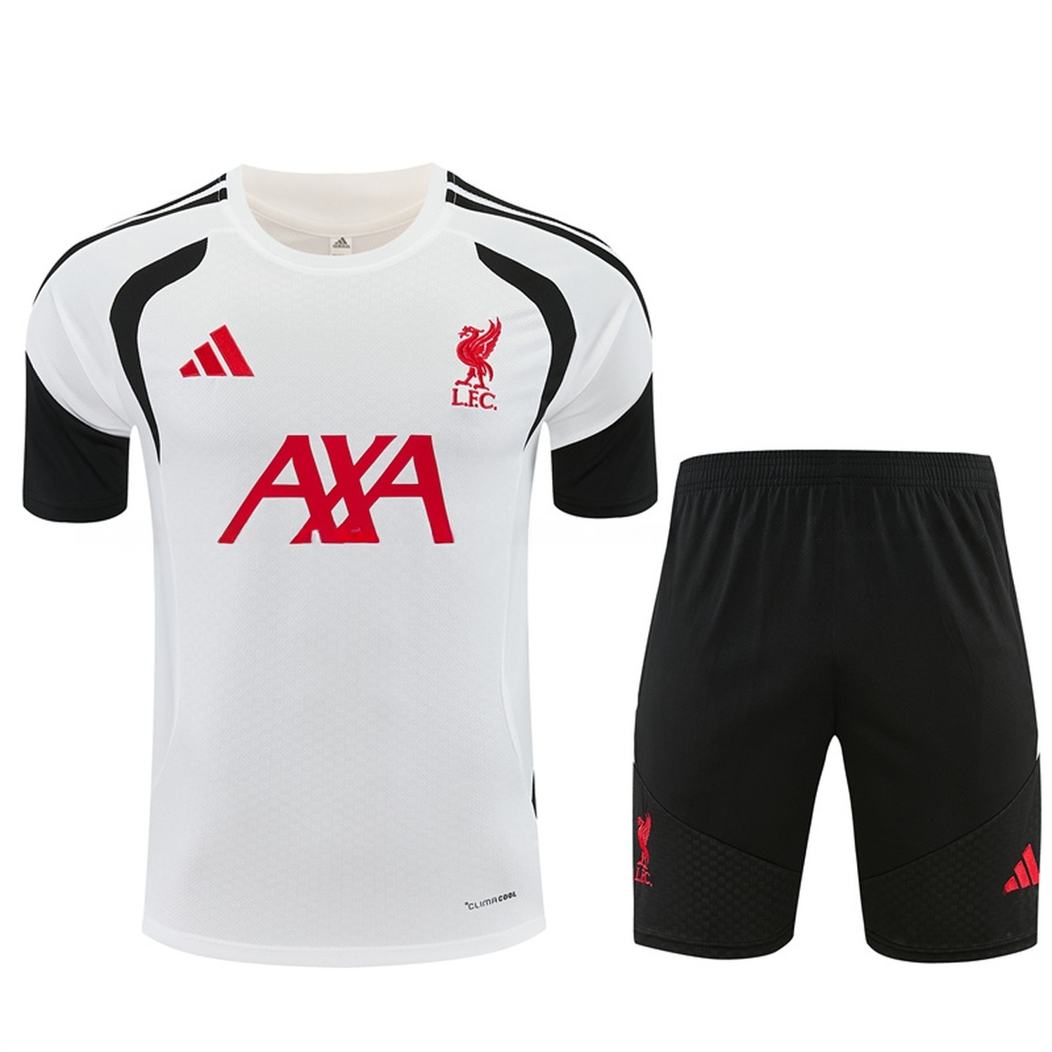 Liver.pool 26-27 Short-Sleeve Training Set - White Top & Black Shorts - ManixJersey