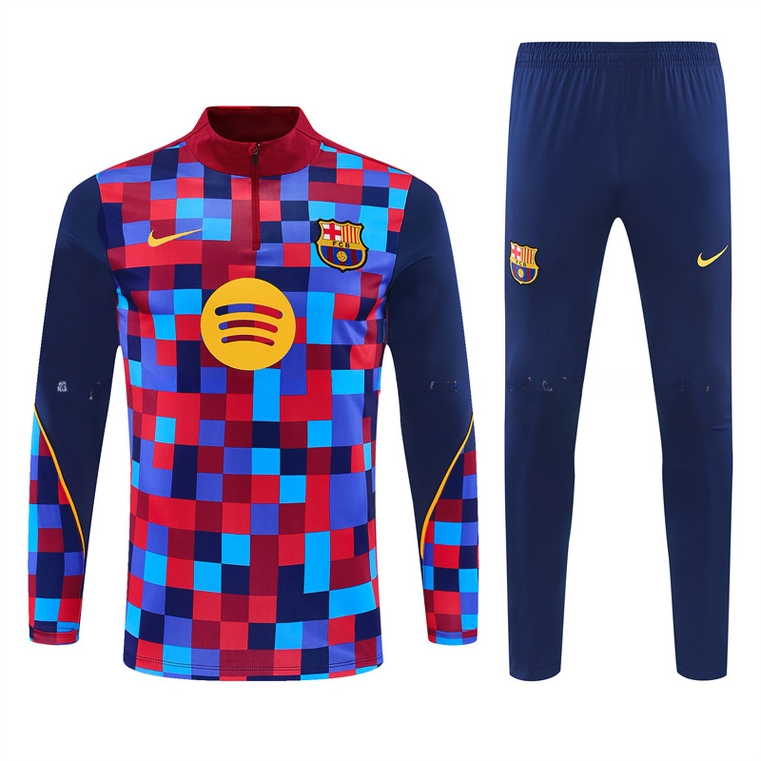 Barcelona 26-27 Long Sleeve Training Set - Camouflage Top & Deep Blue Pants - ManixJersey