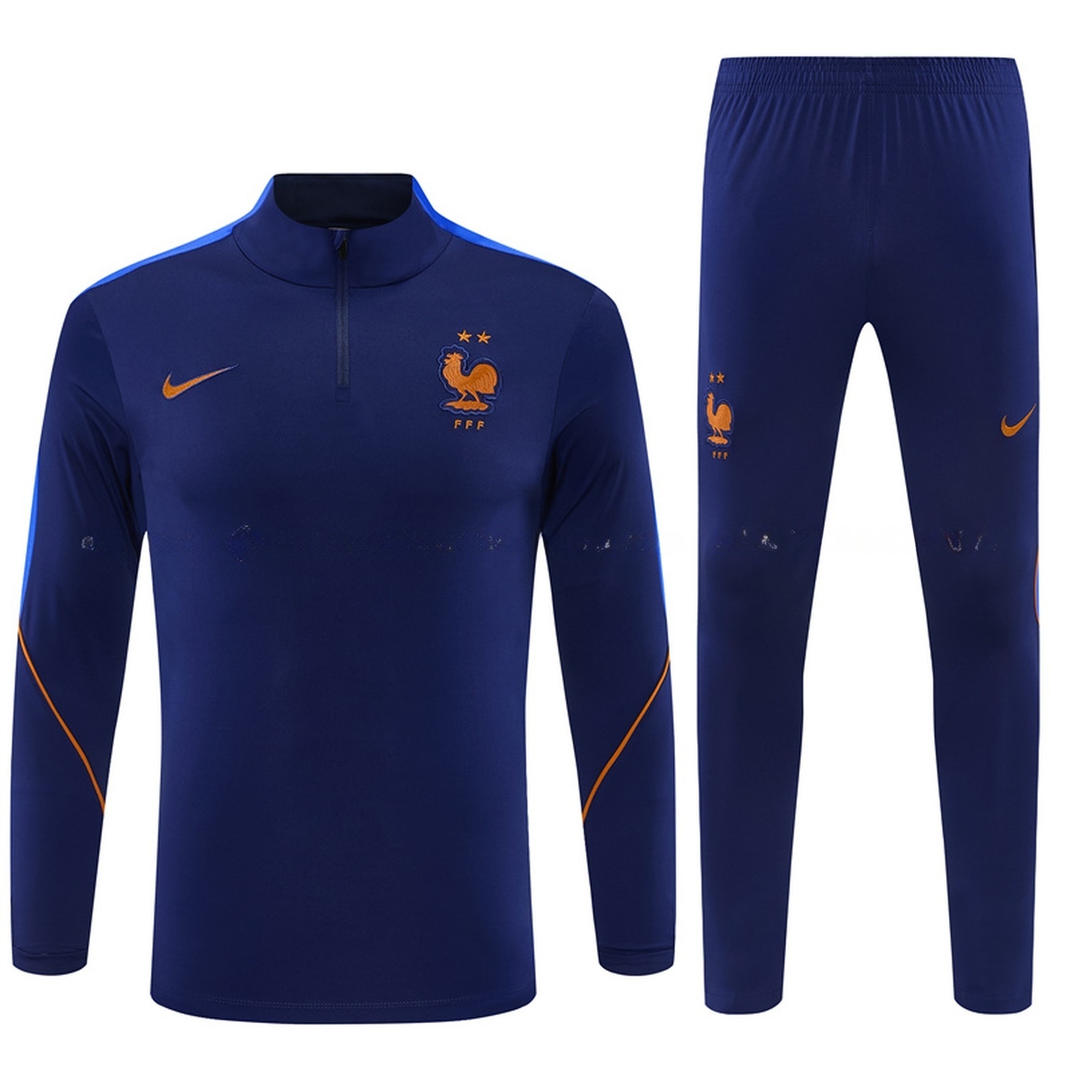 France 2026 Long Sleeve Training Set - Deep Blue Top & Deep Blue Pants - ManixJersey