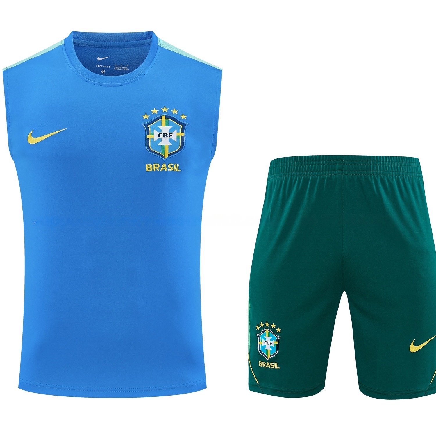 Brazil 2026 Vest Training Set - Blue Vest and Dark Green Shorts - ManixJersey