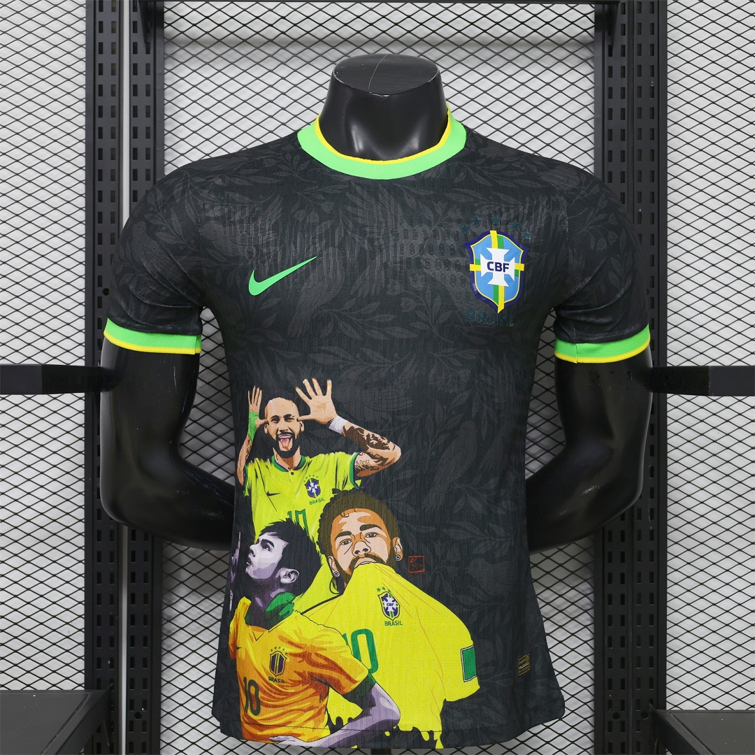 Brazil 2026 Black With Green Trim Brazilian Football Players Special Edition Jersey - Player Version - ManixJersey